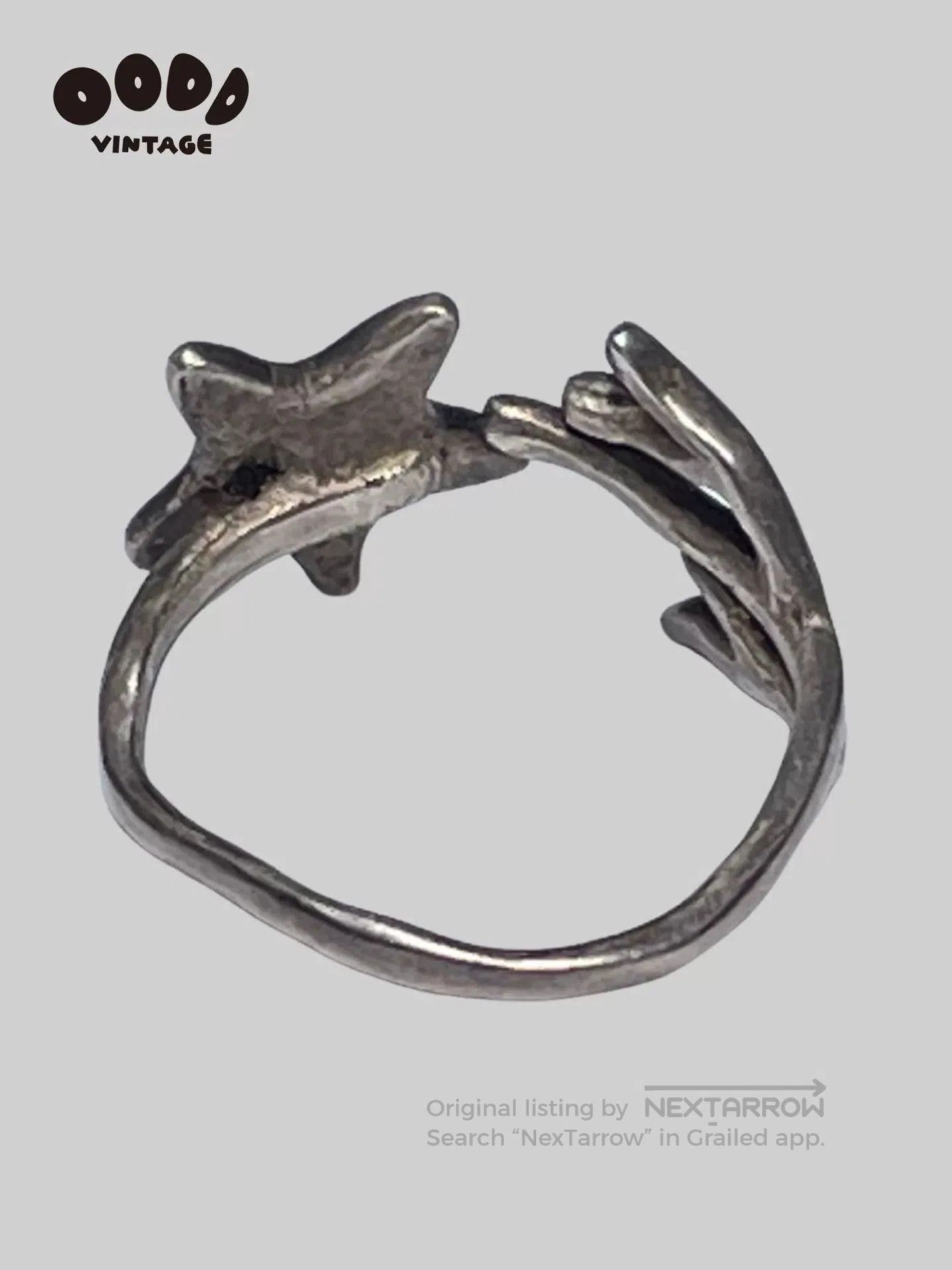 VINNY's Vintage Starfish Shaped Silver Ring. Size ONE SIZE - 6 Thumbnail