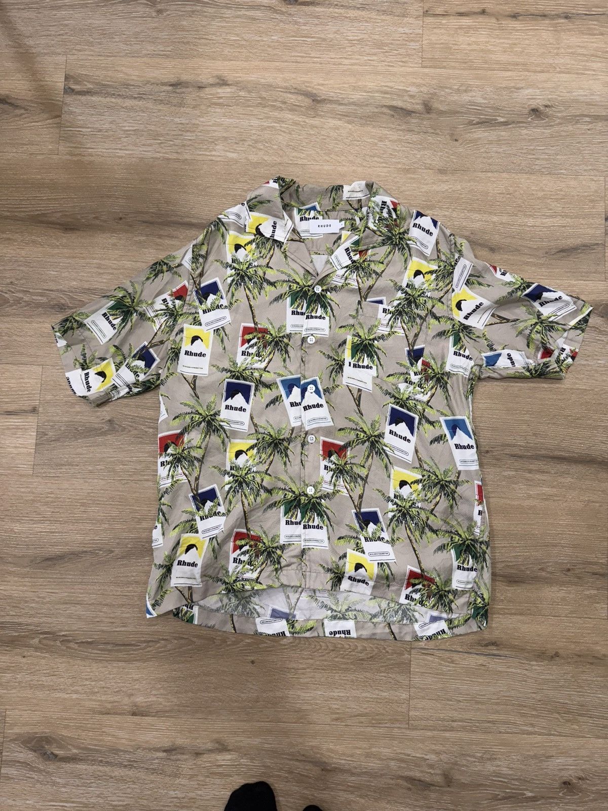 Rhude Cigarette Print Silk Shirt