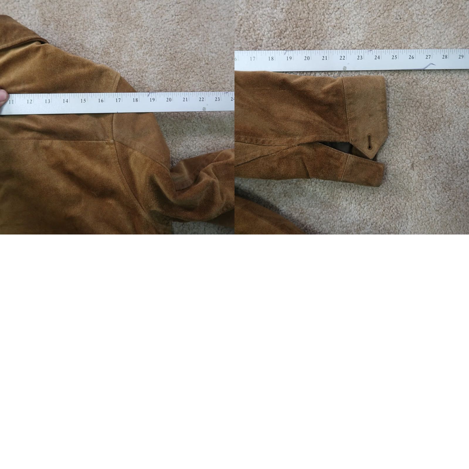 Gap VINTAGE GAP Beige SUEDE Leather Jacket Men Small Full Zip Fleece Lined Size US S / EU 44-46 / 1 - 9 Thumbnail