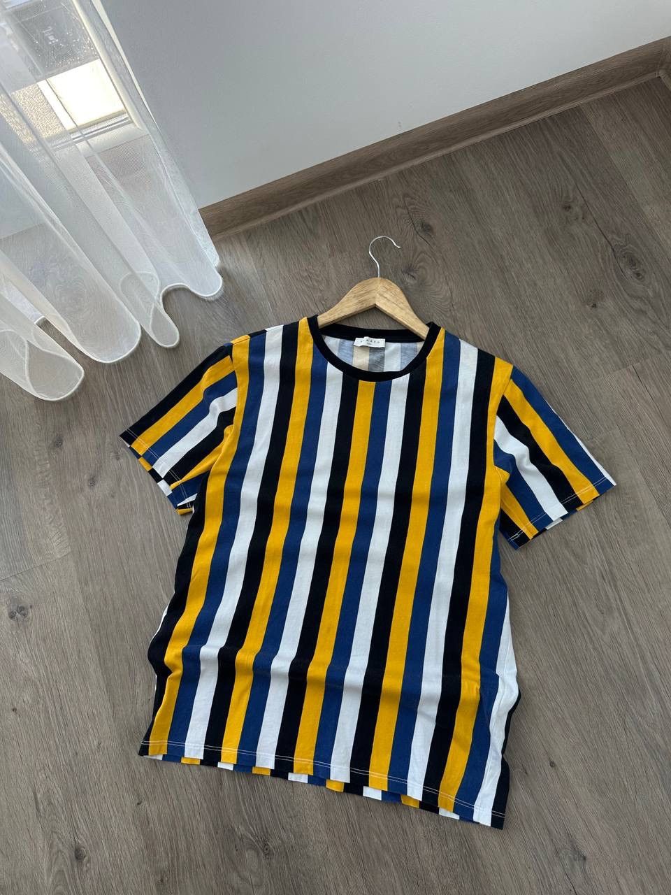 Sandro × Vintage Vintage Sandro Stripeded Yellow T-Shirt Size US S / EU 44-46 / 1 - 5 Thumbnail