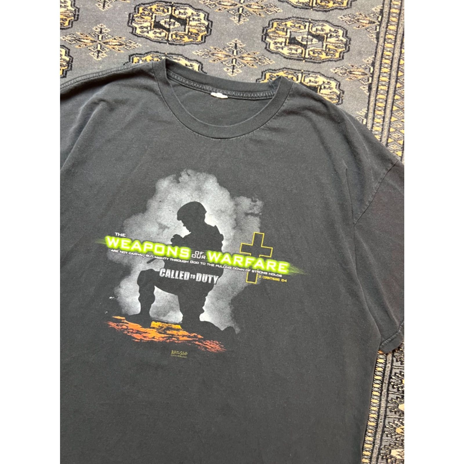 Vintage VINTAGE Call of Duty Jesus Graphic Tee Shirt 2XL Black Mens Short Sleeve Size US XXL / EU 58 / 5 - 2 Thumbnail