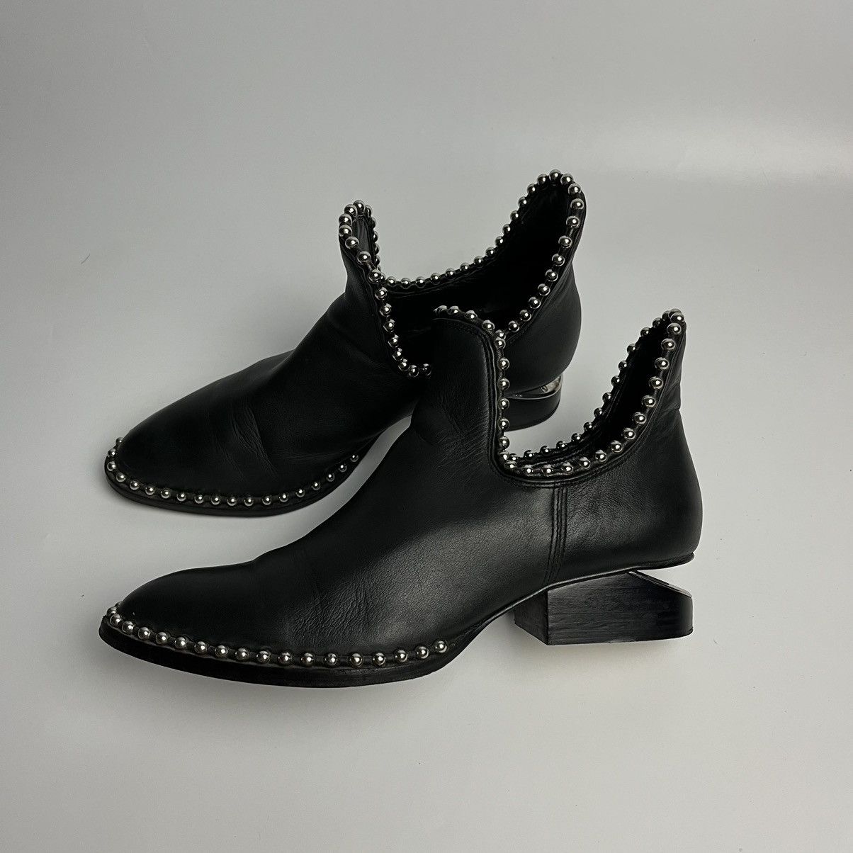 Alexander Wang Alexander Wang Studded Kori Cutout Heel Leather Ankle Boots Size US 8 / IT 38 - 2 Thumbnail