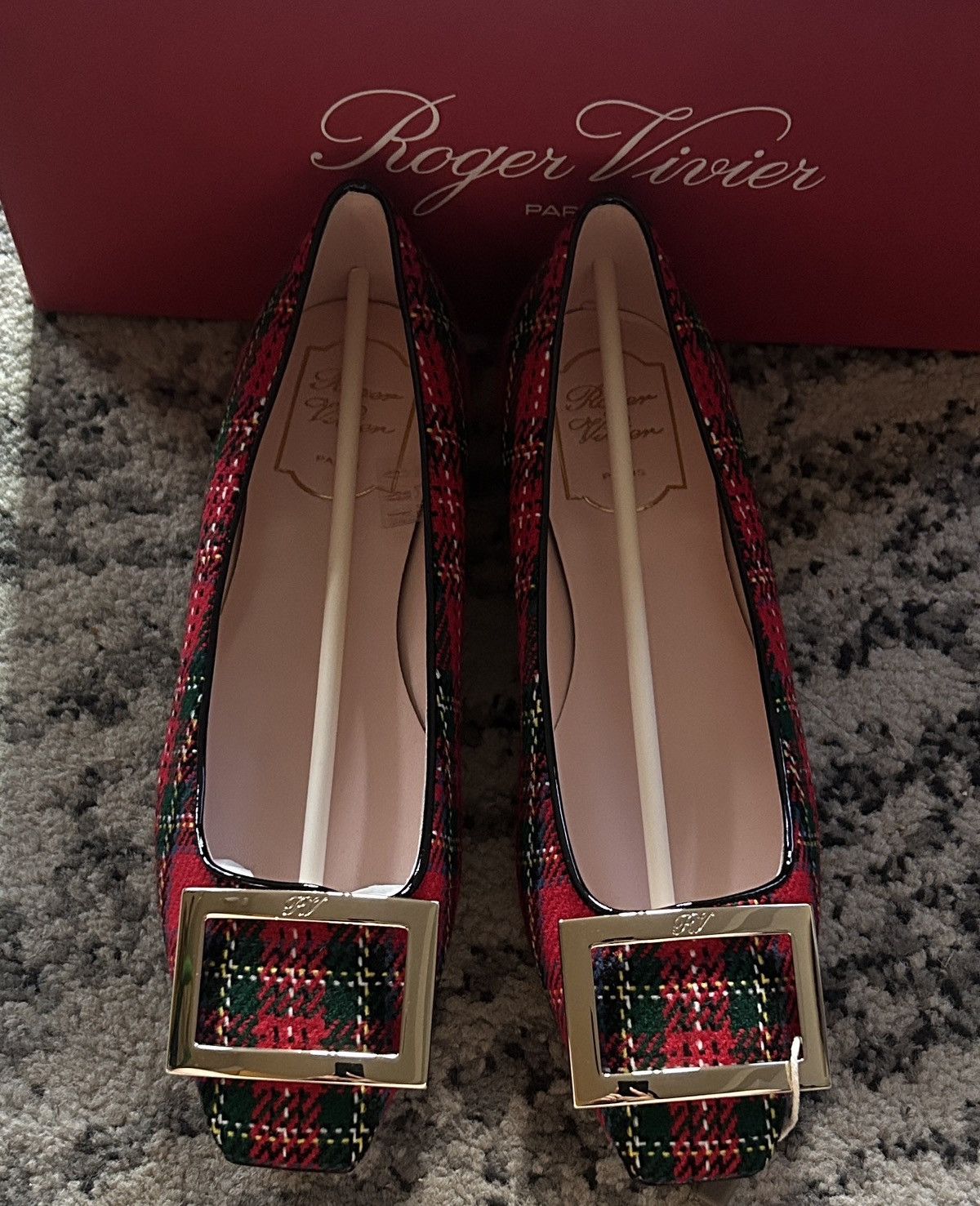 Roger Vivier Roger Vivier Red Green Trompette Piping Ball Loafer size 37 Size US 7 / IT 37 - 3 Thumbnail