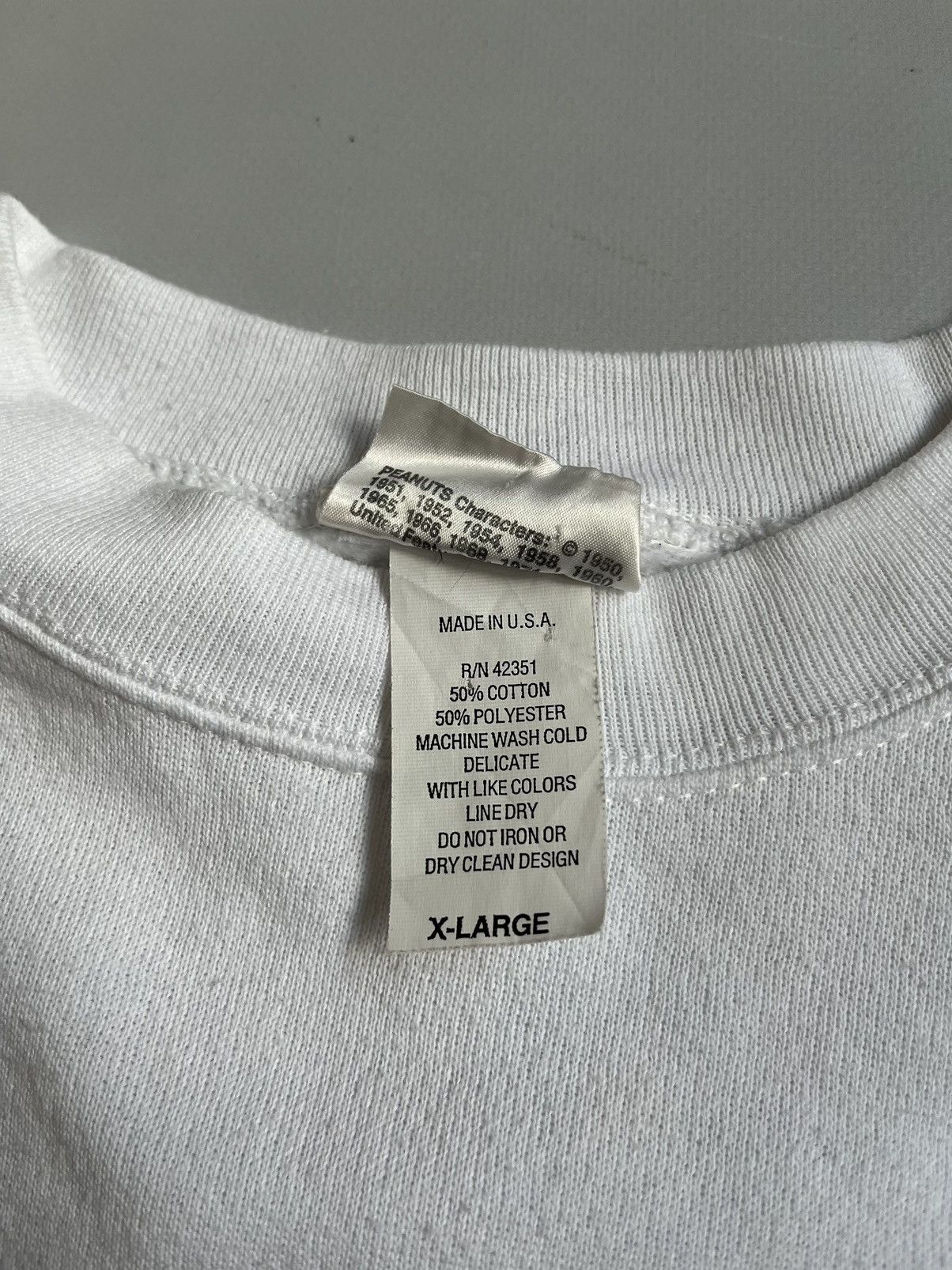 Peanuts × Vintage Vintage Peanuts United Feature Syndicate White Sweatshirt Size US XL / EU 56 / 4 - 6 Thumbnail