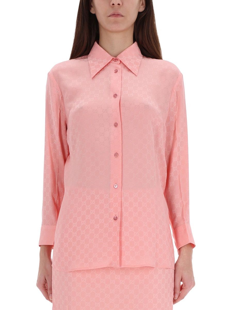 Gucci GUCCI SILK SHIRT - PINK (IT 42) Size M / US 6-8 / IT 42-44 - 1 Thumbnail