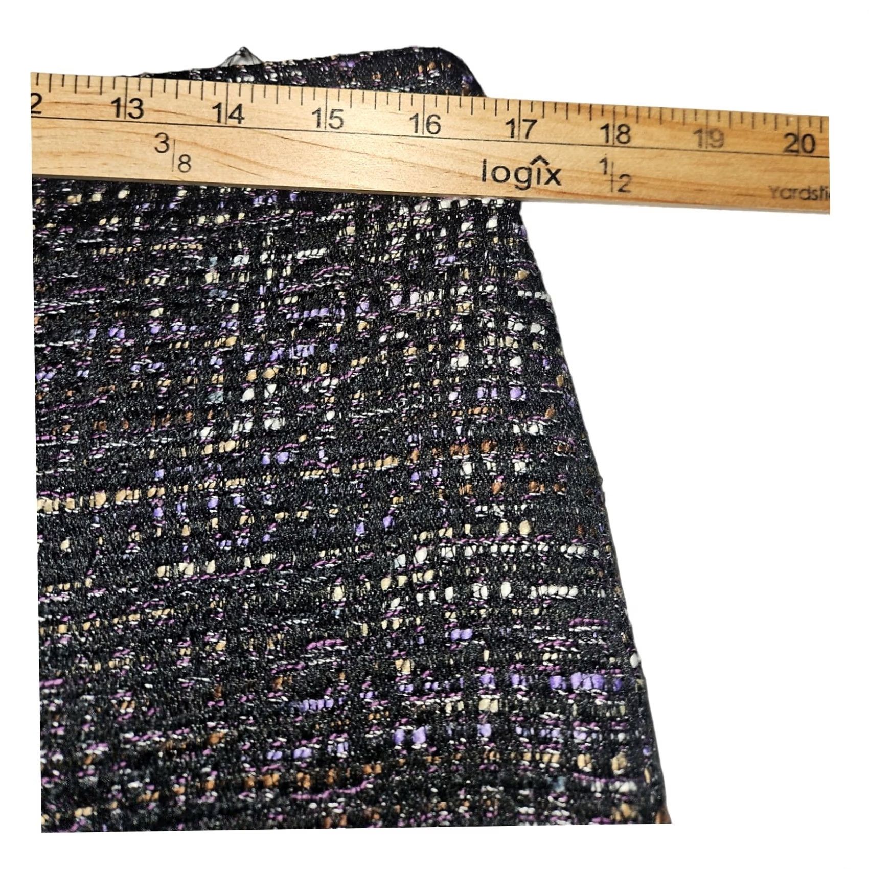 Ann Taylor VINTAGE Ann Taylor Petite Pencil Skirt 12P Women's Black Abstract Lined Casual Workwear Size 34" / US 12 / IT 48 - 3 Thumbnail