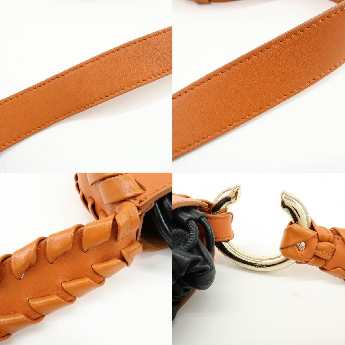 Chloe Chloe Mate Leather Shoulder Bag Orange Size ONE SIZE - 4 Thumbnail