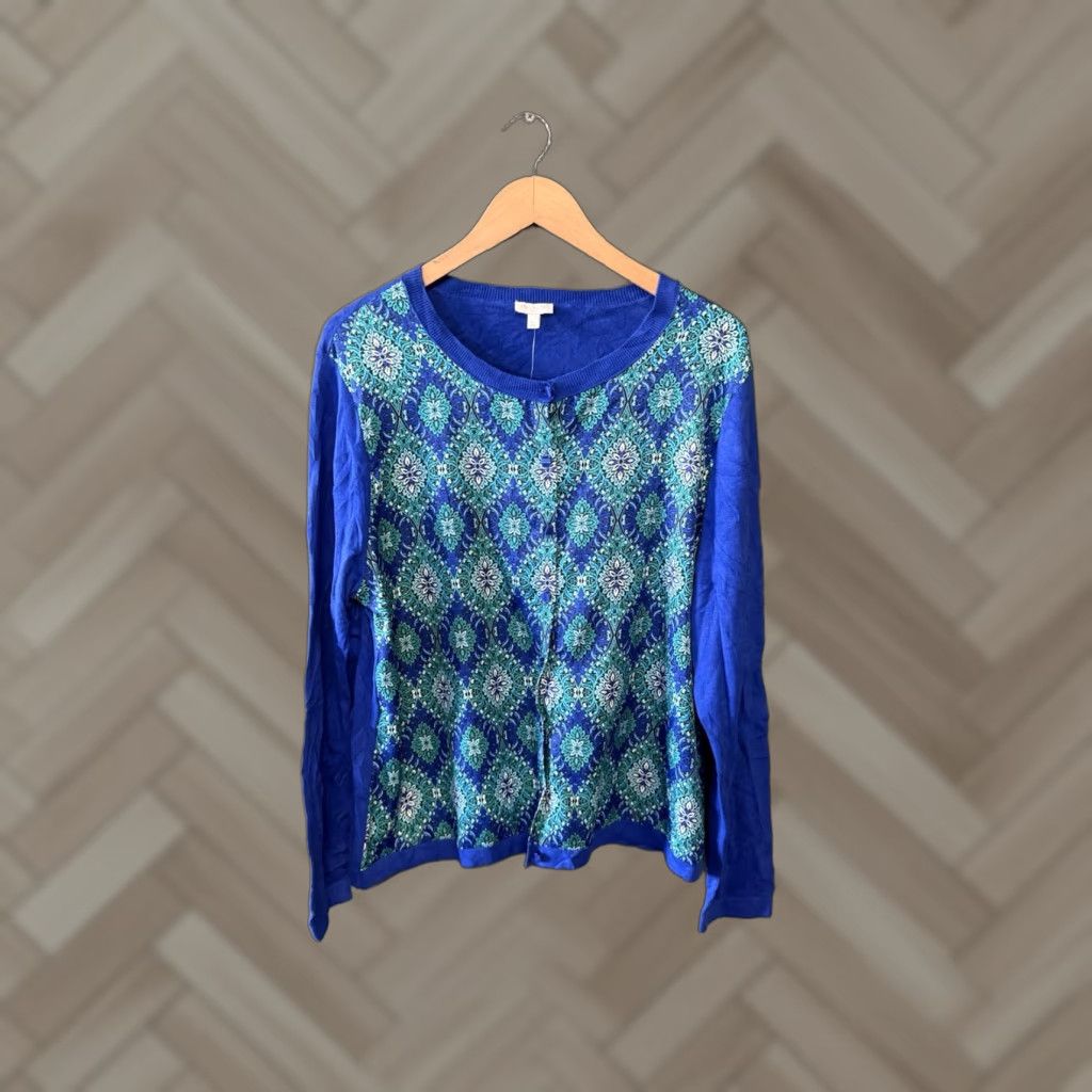 Talbots Talbots Womens Blue Long Sleeve Button Up Sweatshirt Size XL NWT Size XL / US 12-14 / IT 48-50 - 1 Thumbnail