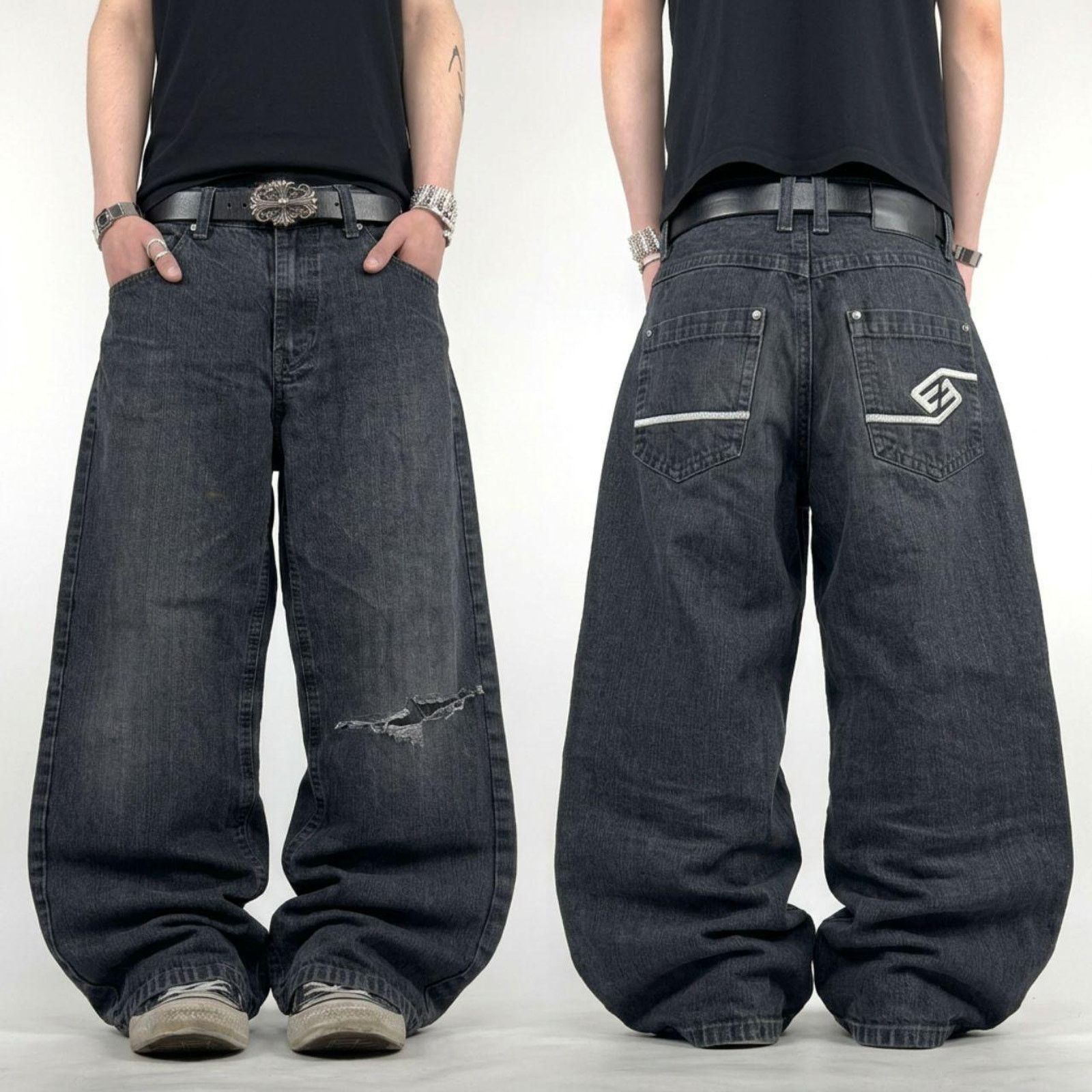 00s vintage archive spray Baggy denim 【公式通販】