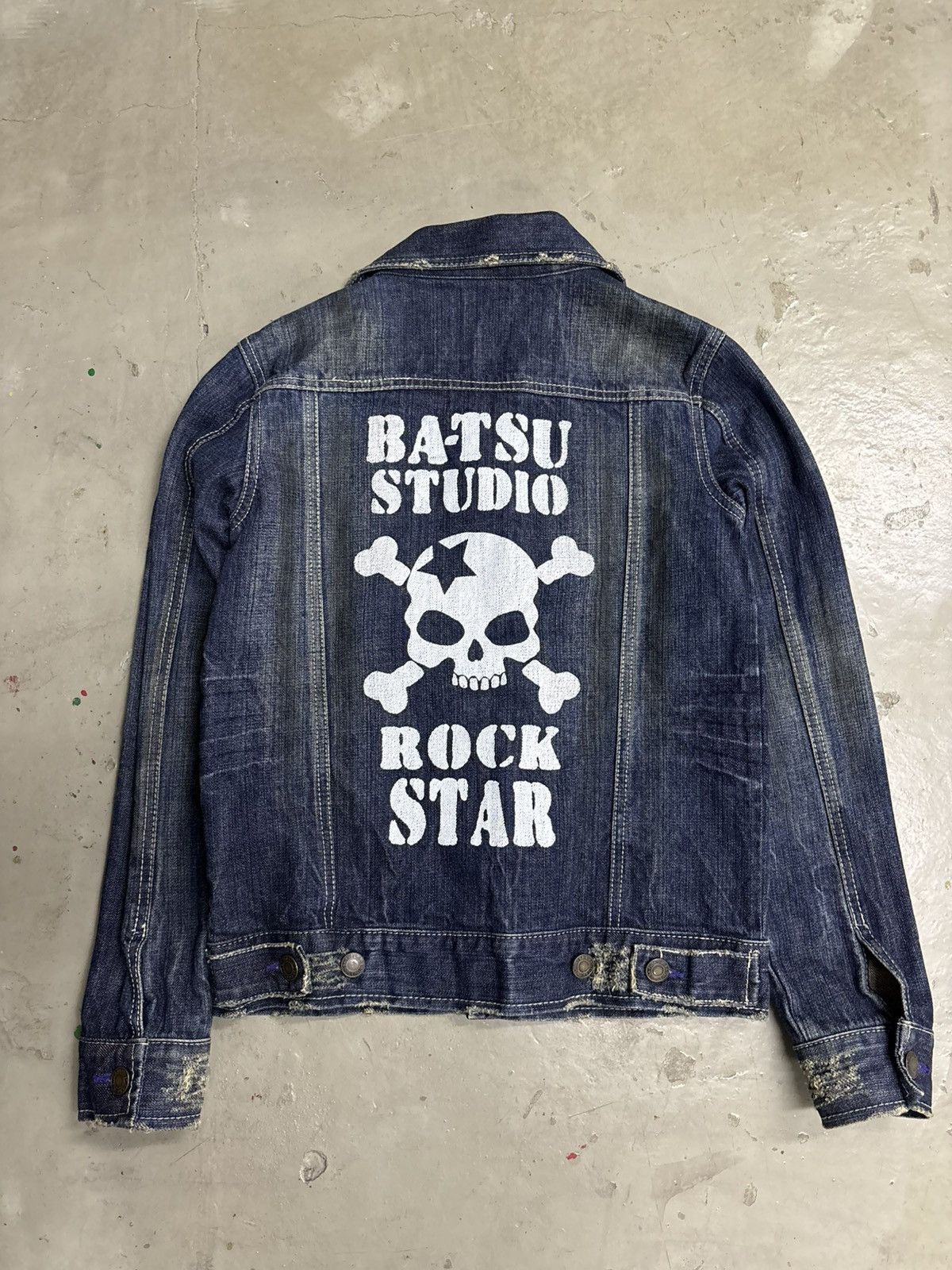 If Six Was Nine Ba-Tsu Studio Rock Star Skull Type III Denim Zip Up Jacket Size US XS / EU 42 / 0 - 1 Thumbnail