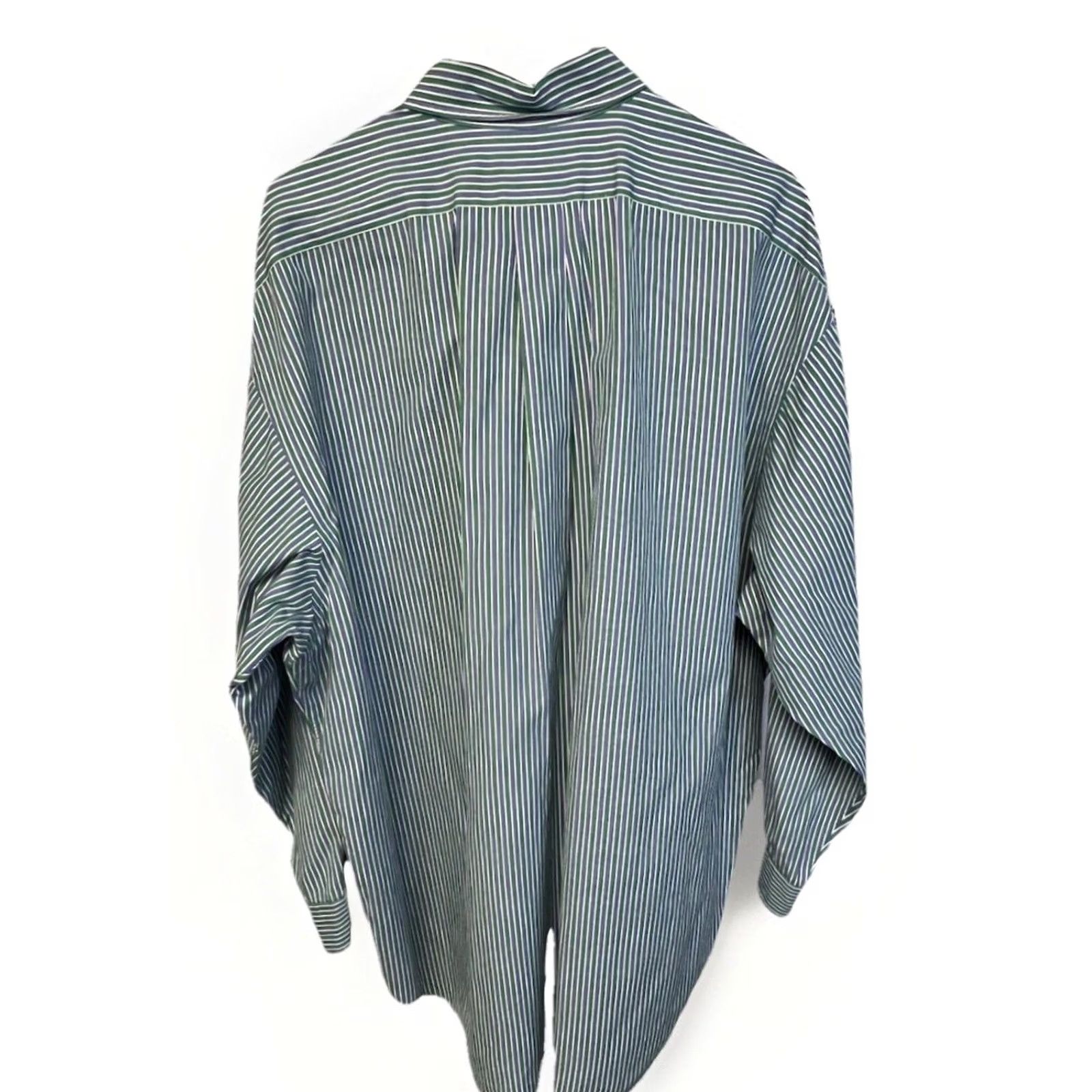 Ralph Lauren Ralph Lauren Blaire Button-Up Shirt Men 2XL Striped 100% Cotton Long Sleeve Green/Blue Classic Fit Bagger? Size US XXL / EU 58 / 5 - 5 Thumbnail