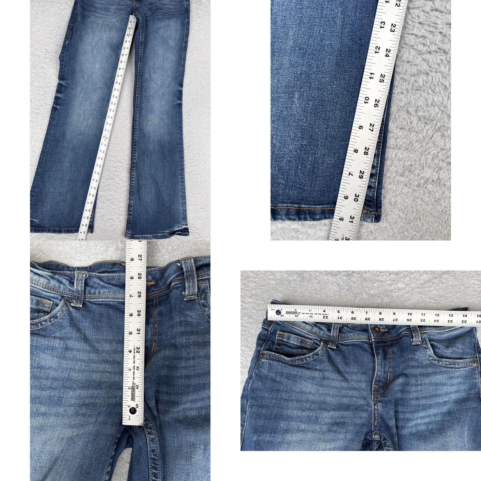 H&M H&M Jeans Womens 10 Bootcut Blue Medium Wash 5-Pocket Stretch Regular Rise 30x32 Mid 90s Theme Mens Womens Girls Size 32" / US 10 / IT 46 - 8 Thumbnail