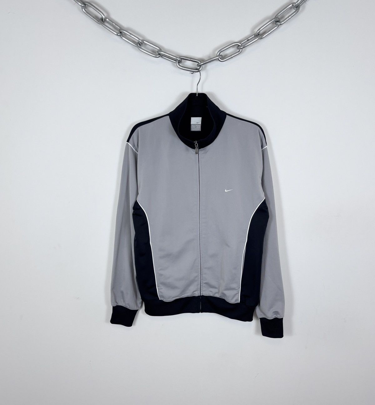 Nike Vintage Nike Y2K Swoosh Gray Retro Full Zip Track Top Jacket Size US M / EU 48-50 / 2 - 1 Thumbnail