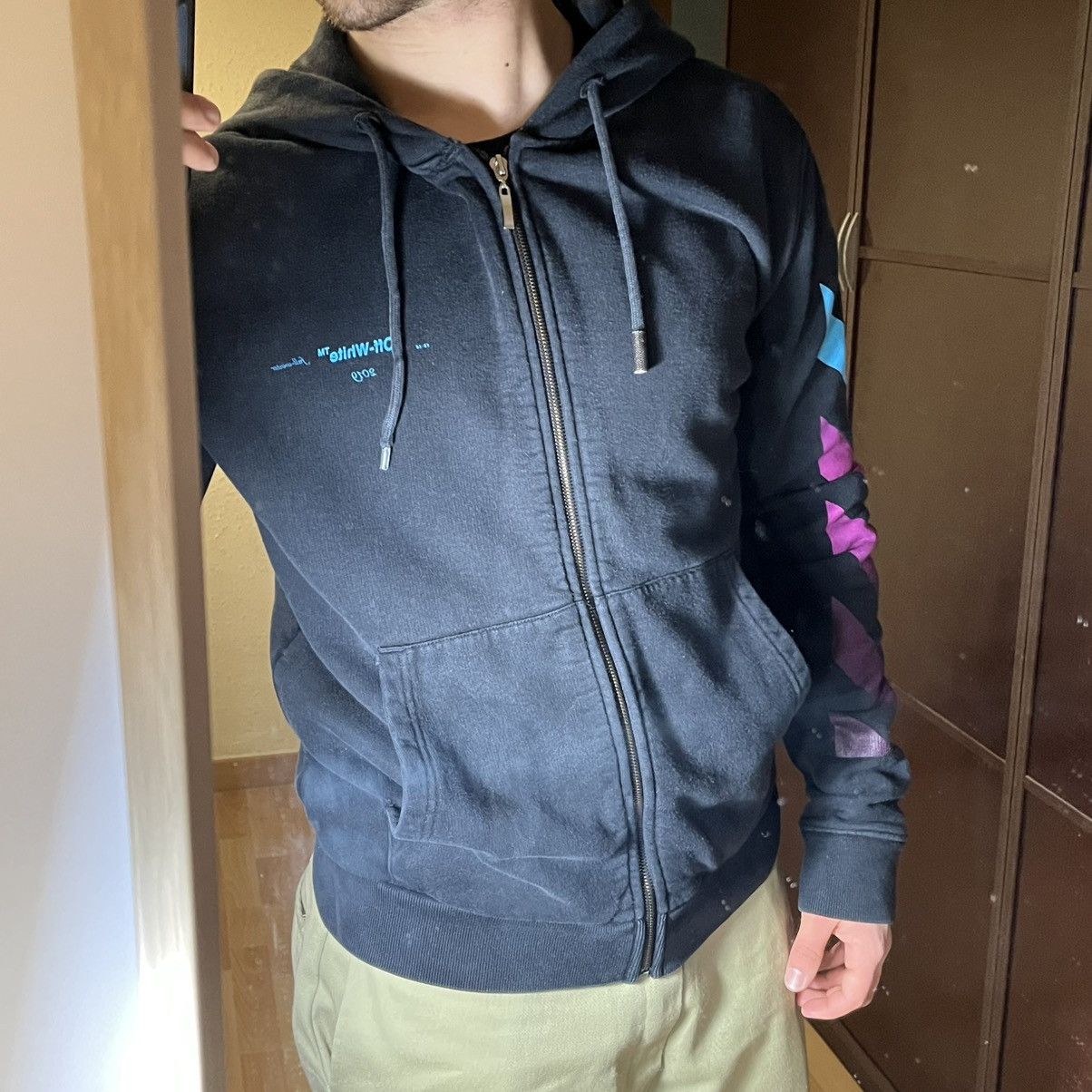 Off-White Off-White Diagonal Gradient Zip-Up Hoodie Virgilabloh Size US M / EU 48-50 / 2 - 4 Thumbnail