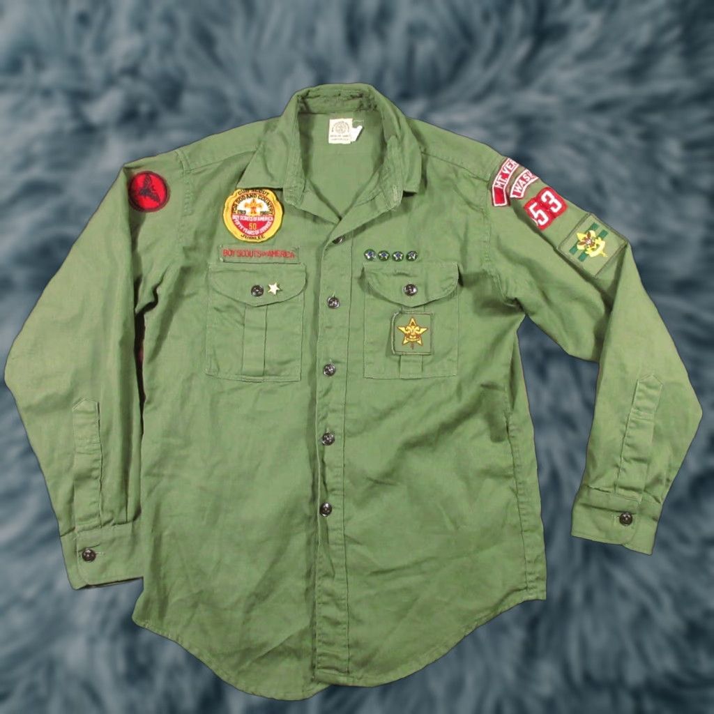 Vintage VINTAGE Boy Scouts of America Shirt 14 1/2 Green Mt Vernon WA Patches Pins Mens Size US S / EU 44-46 / 1 - 1 Thumbnail
