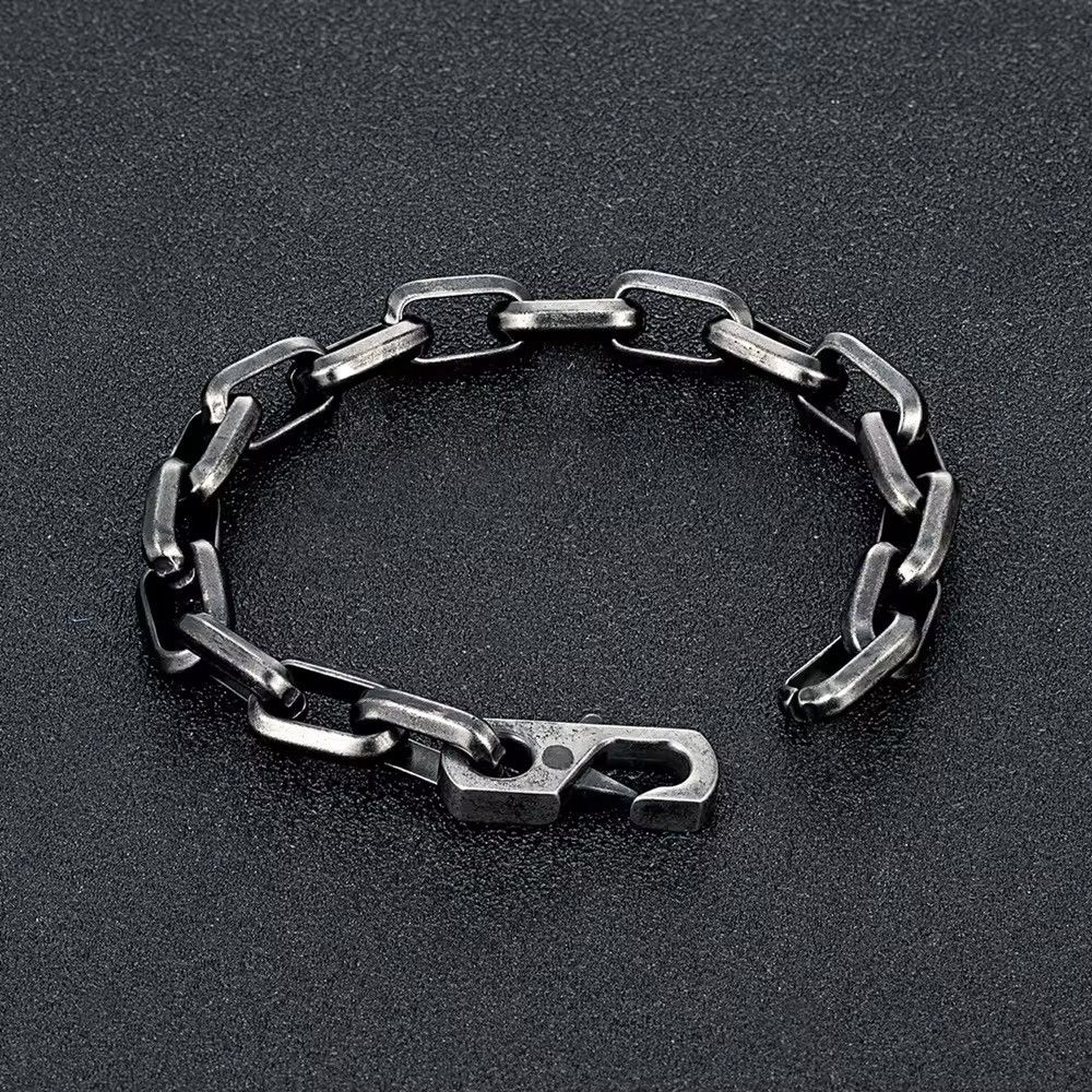 Jewelry Retro Silver Colour Square Chain Bracelet Size ONE SIZE - 2 Thumbnail
