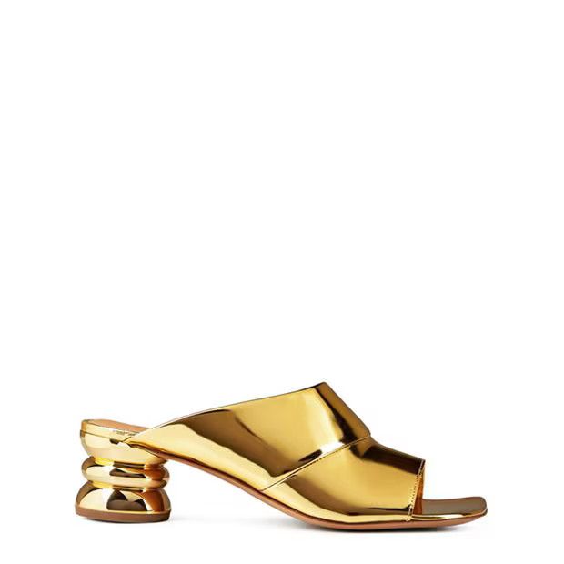 Dries Van Noten o1g2r1mq1024 Mules in Gold Size US 8 / IT 38 - 1 Thumbnail