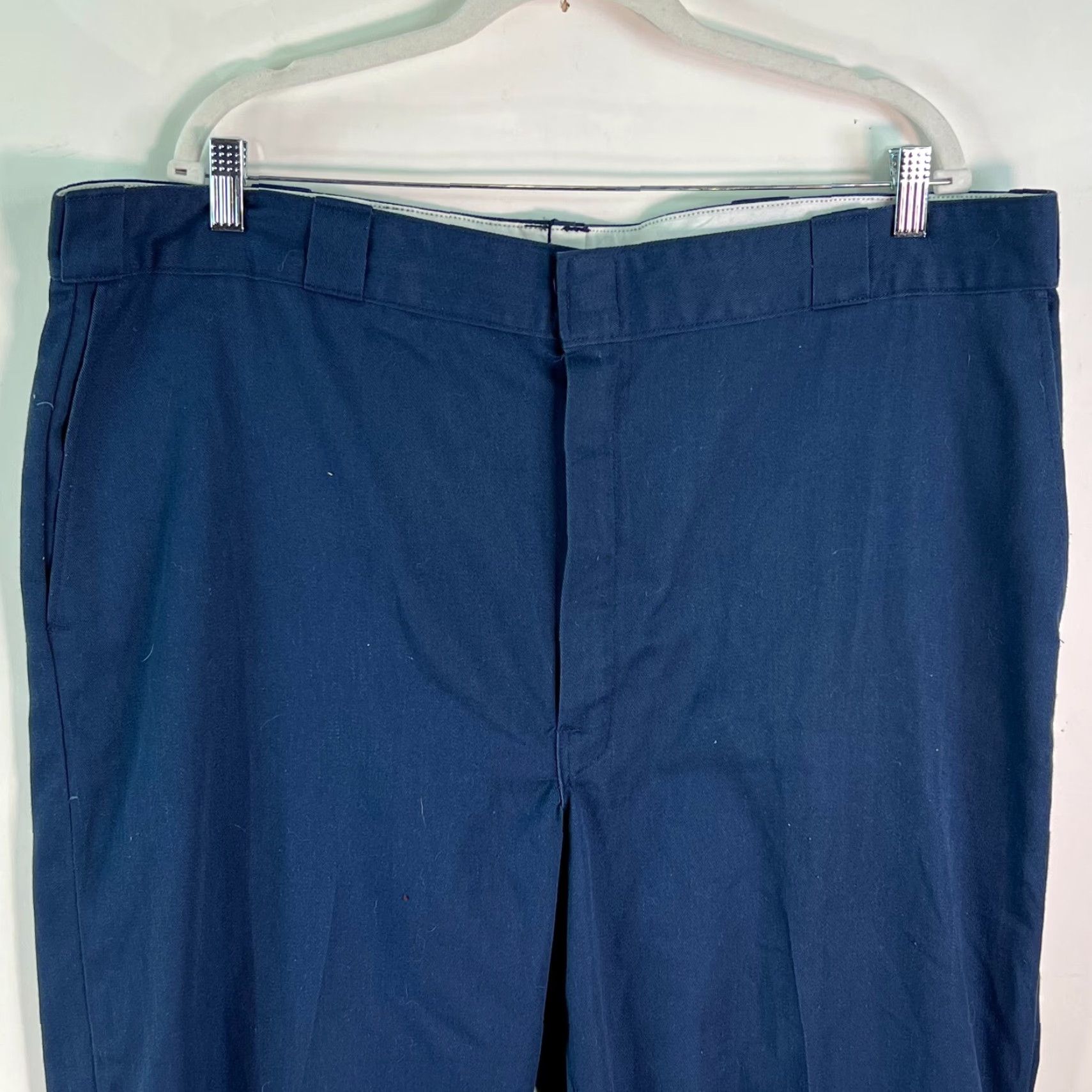 Dickies Dickies Mens Flat Front Regular Fit Straight Leg Blue Dress Pants Size 44x29 Size US 44 / EU 60 - 3 Thumbnail