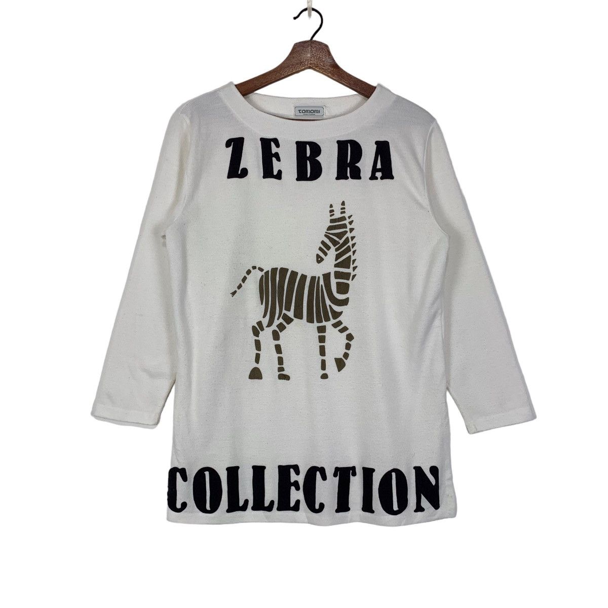 Japanese Brand × Vintage Vintage Tomomi Zebra Collection Sweatshirt Big Logo Size M / US 6-8 / IT 42-44 - 1 Thumbnail