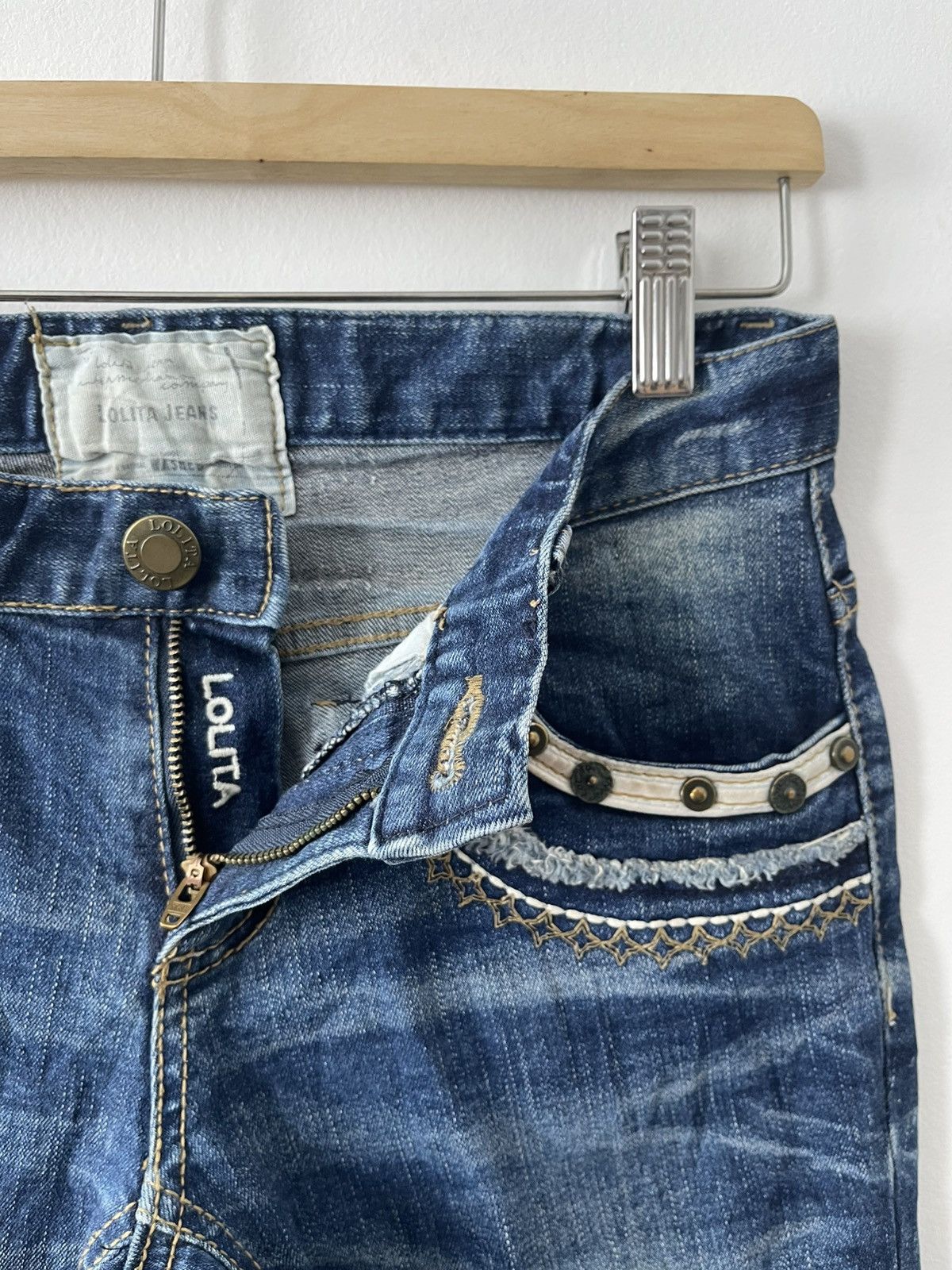 Japanese Brand Rare Vintage LOLITA JEANS Yoshitomo Nara Style Wings Pockets Size US 28 / EU 44 - 14 Thumbnail