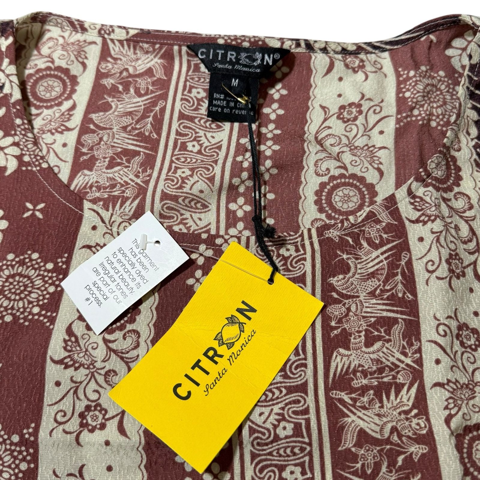 Other NEW Citron Santa Monica Tunic Top Silk Pattern Print Medium Size M / US 6-8 / IT 42-44 - 3 Thumbnail