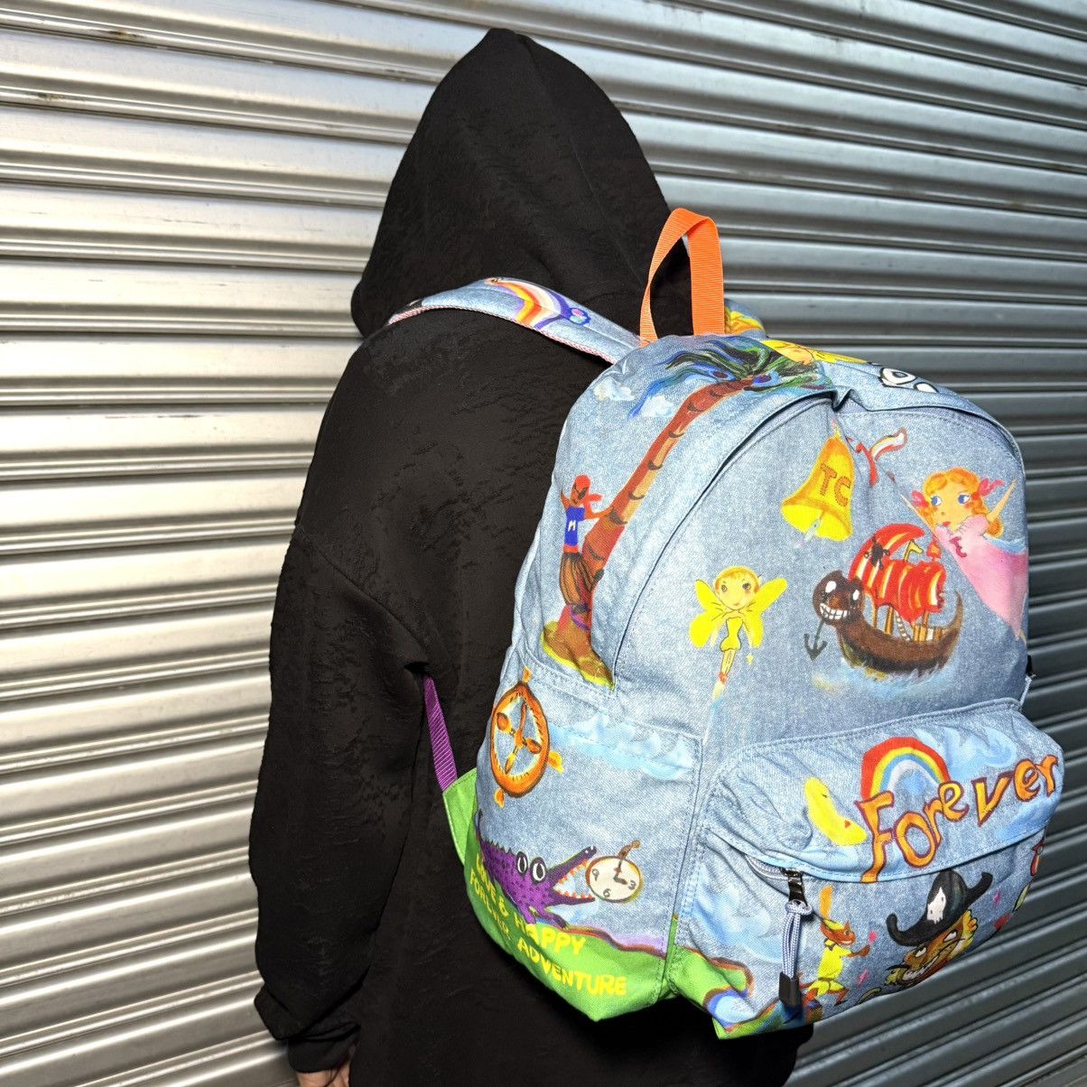 Tsumori Chisato RARE Tsumori Chisato Denim AOP Cartoon Graphics Backpack Size ONE SIZE - 2 Thumbnail