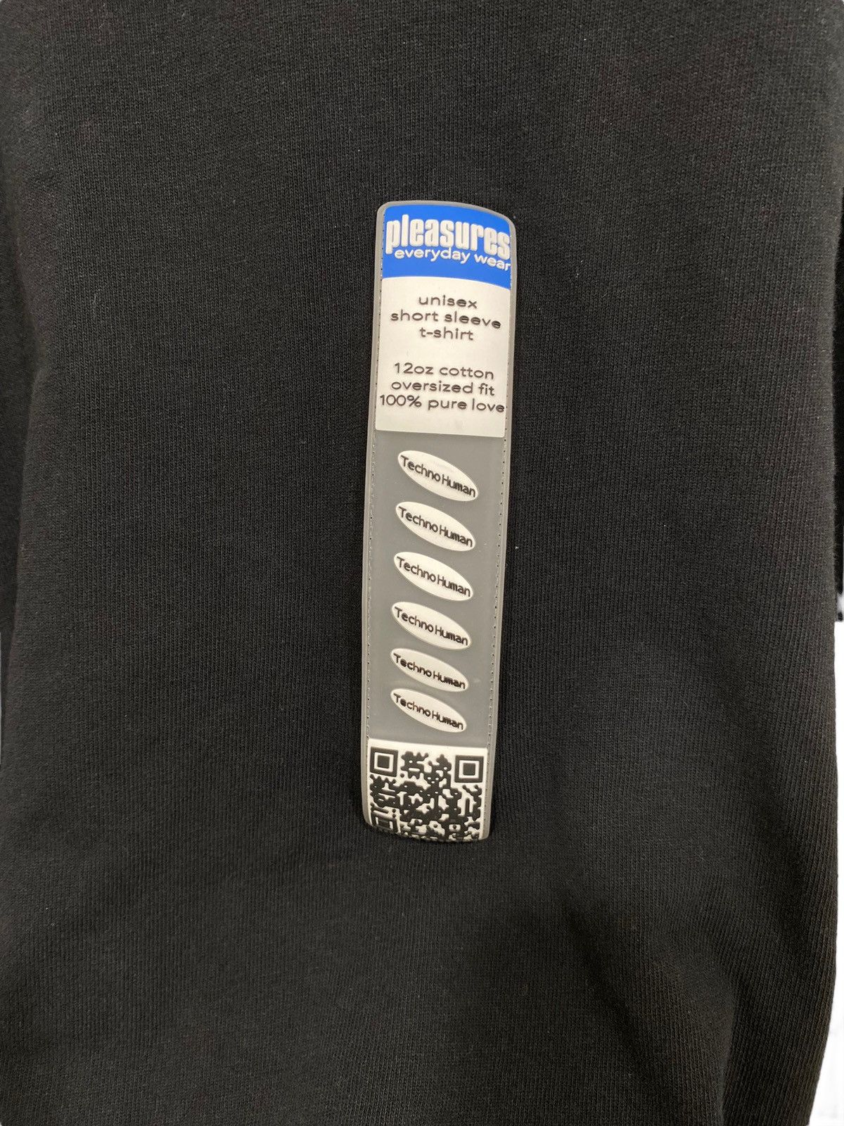 Pleasures Pleasures Techno-human tag Boxy Black T Shirt Size US L / EU 52-54 / 3 - 4 Thumbnail