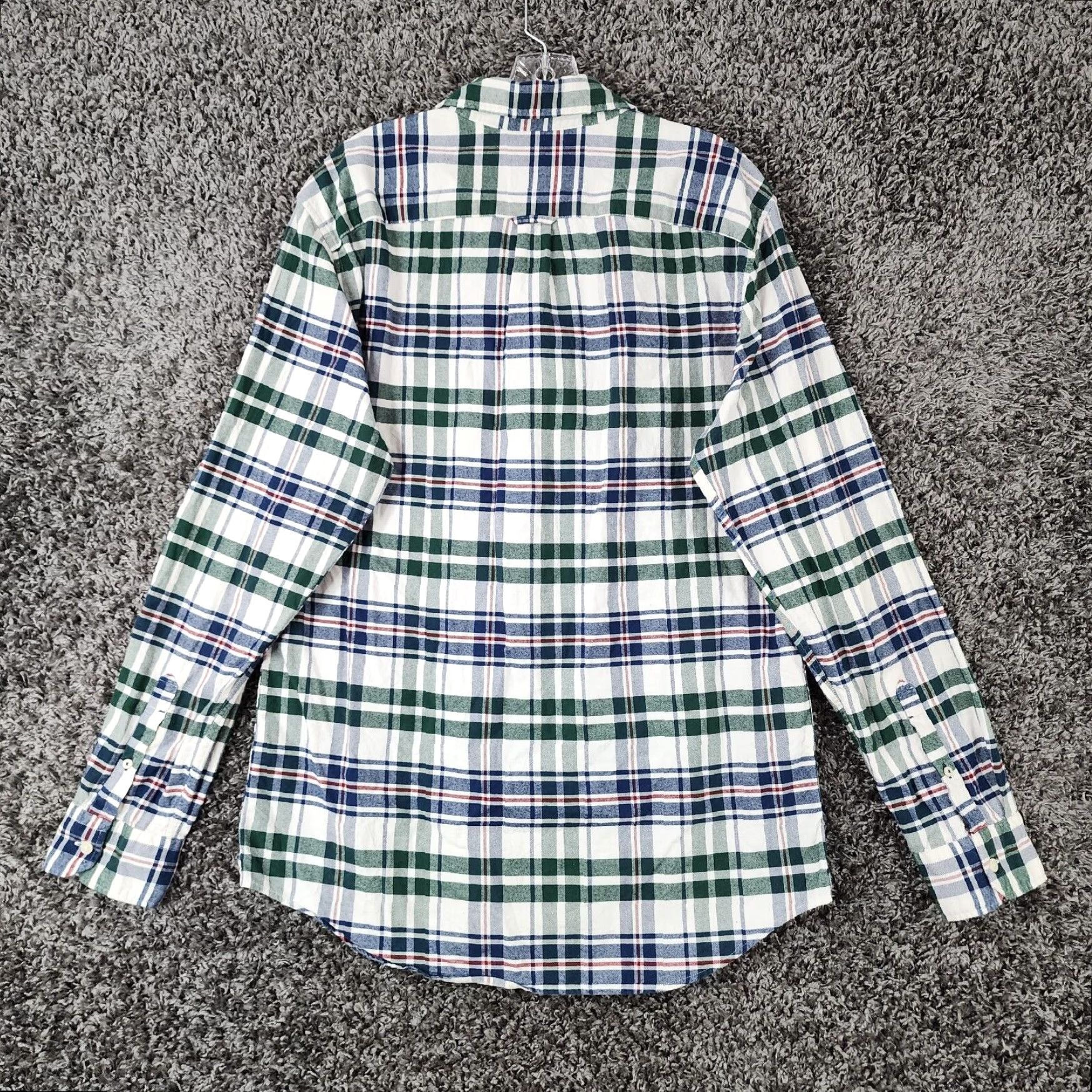 American Eagle Outfitters American Eagle Big & Tall Mens Plaid Flannel Shirt Long Sleeve Blue Green White Multicolor Size US L / EU 52-54 / 3 - 5 Thumbnail
