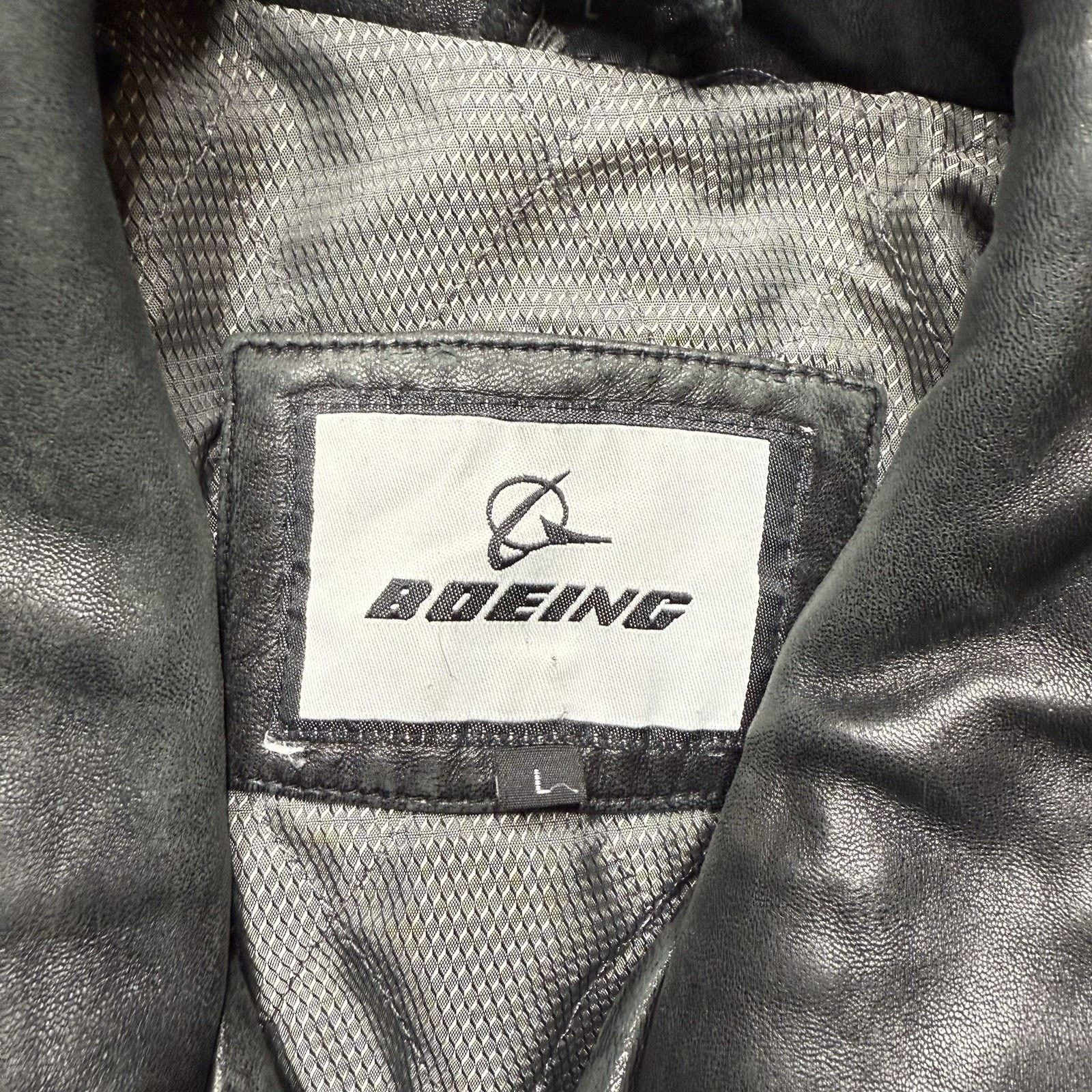 Vintage Vintage Boeing Leather Jacket Mens Large Black Bomber Flight Size US L / EU 52-54 / 3 - 3 Thumbnail