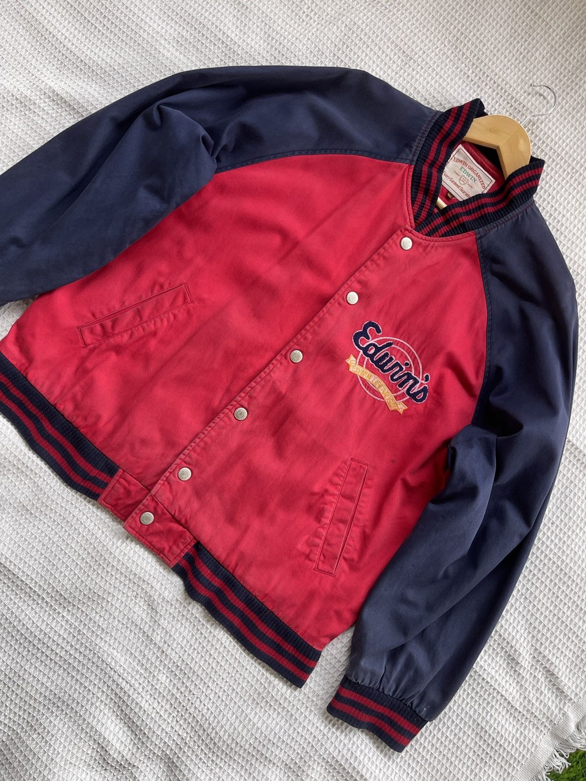 Edwin Rare🔥Vintage Edwin Varsity Jacket Embroidery Logo Size US XL / EU 56 / 4 - 7 Thumbnail