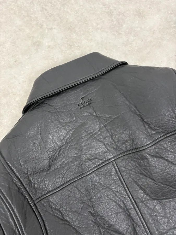 Gucci 2010s Gucci Black Laced Biker Leather Jacket Size US M / EU 48-50 / 2 - 9 Thumbnail