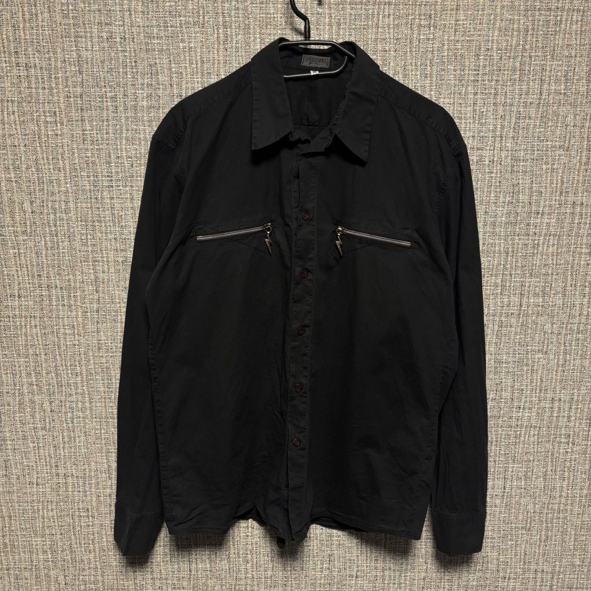 Versus Versace 90s Versus Versace Black Utility Shirt Lampo Zips Size US M / EU 48-50 / 2 - 1 Thumbnail