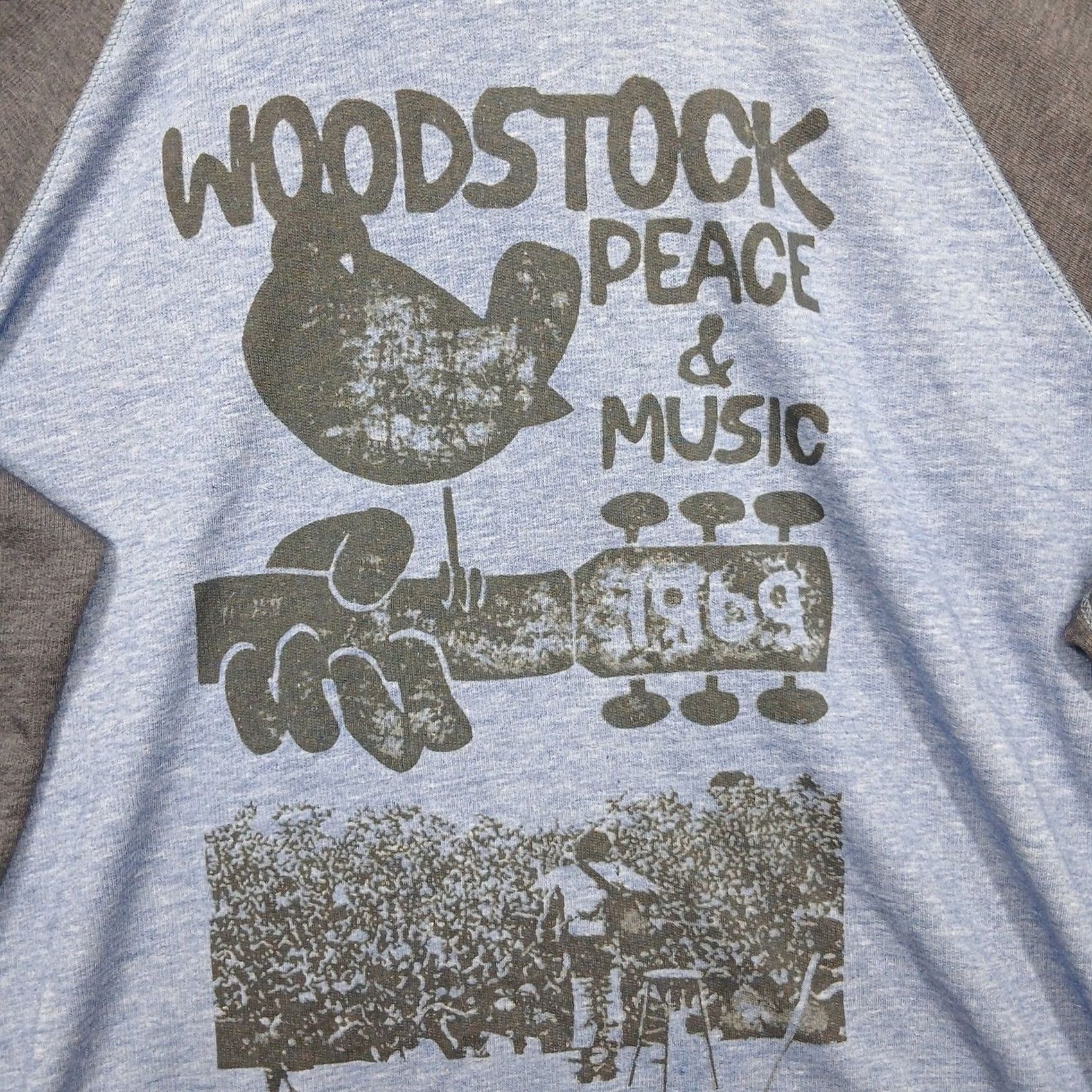 Lucky Brand Lucky Brand Woodstock Sweatshirt Mens XL Blue Graphic Raglan Pullover Crew Size US XL / EU 56 / 4 - 4 Thumbnail