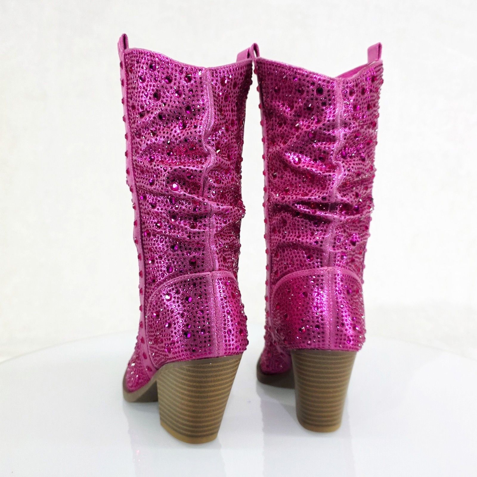 Other Angel Riders Rhinestones Country Western Cowgirl Slouch Calf Size US 8.5 / IT 38.5 - 3 Thumbnail