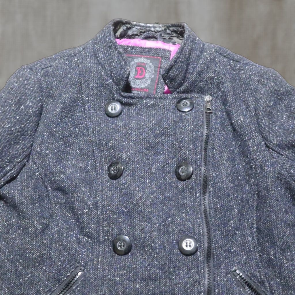 Vintage DollHouse Jacket Black Gray Adult Women's M Medium Clothes Shirt Motorcycle Theme Pockets Lightweight All Seasons Fall Winter Spring Women Size M / US 6-8 / IT 42-44 - 1 Thumbnail