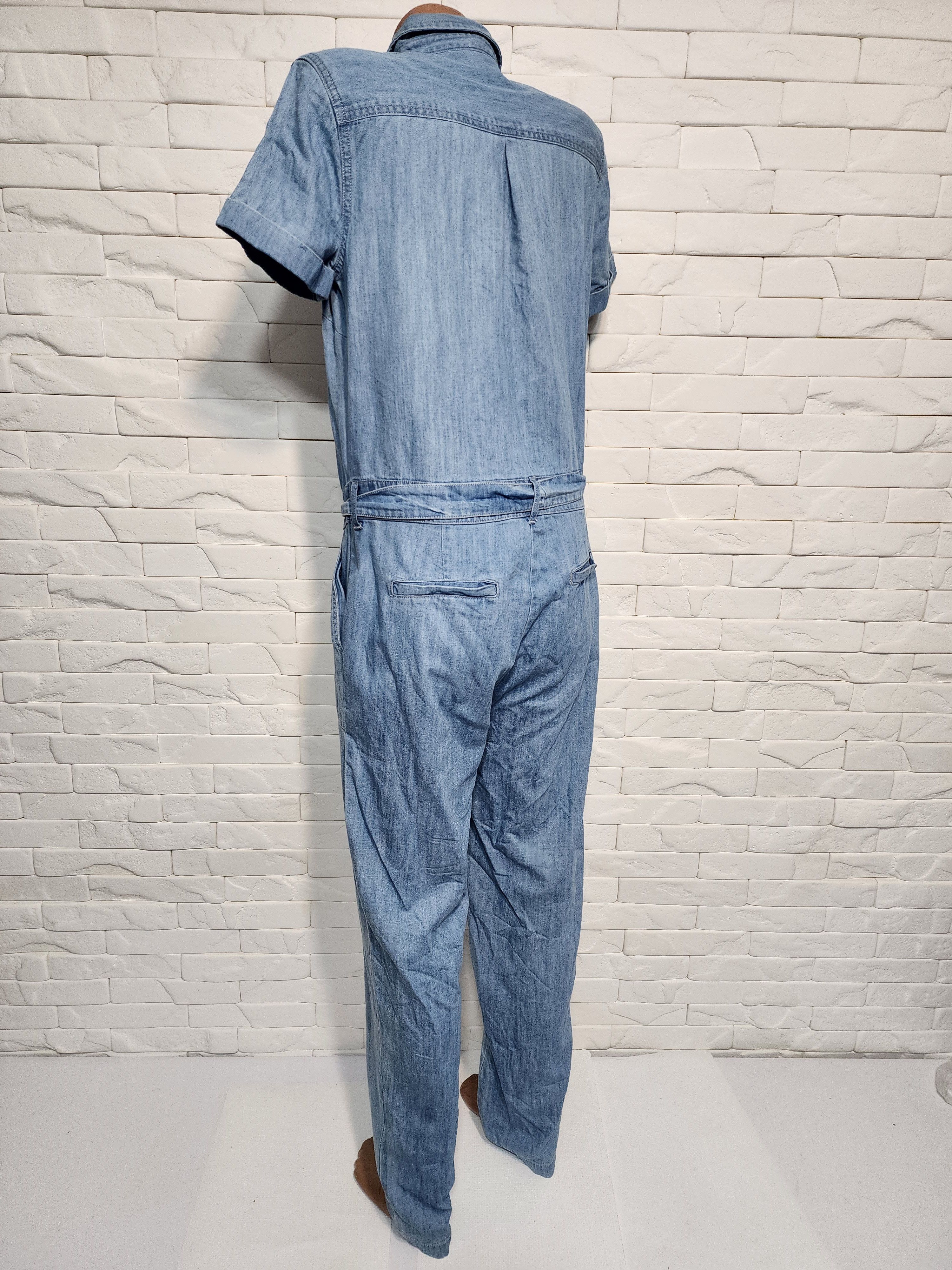 Denim & Co. Women's cotton jumpsuit. Size 35" - 6 Thumbnail