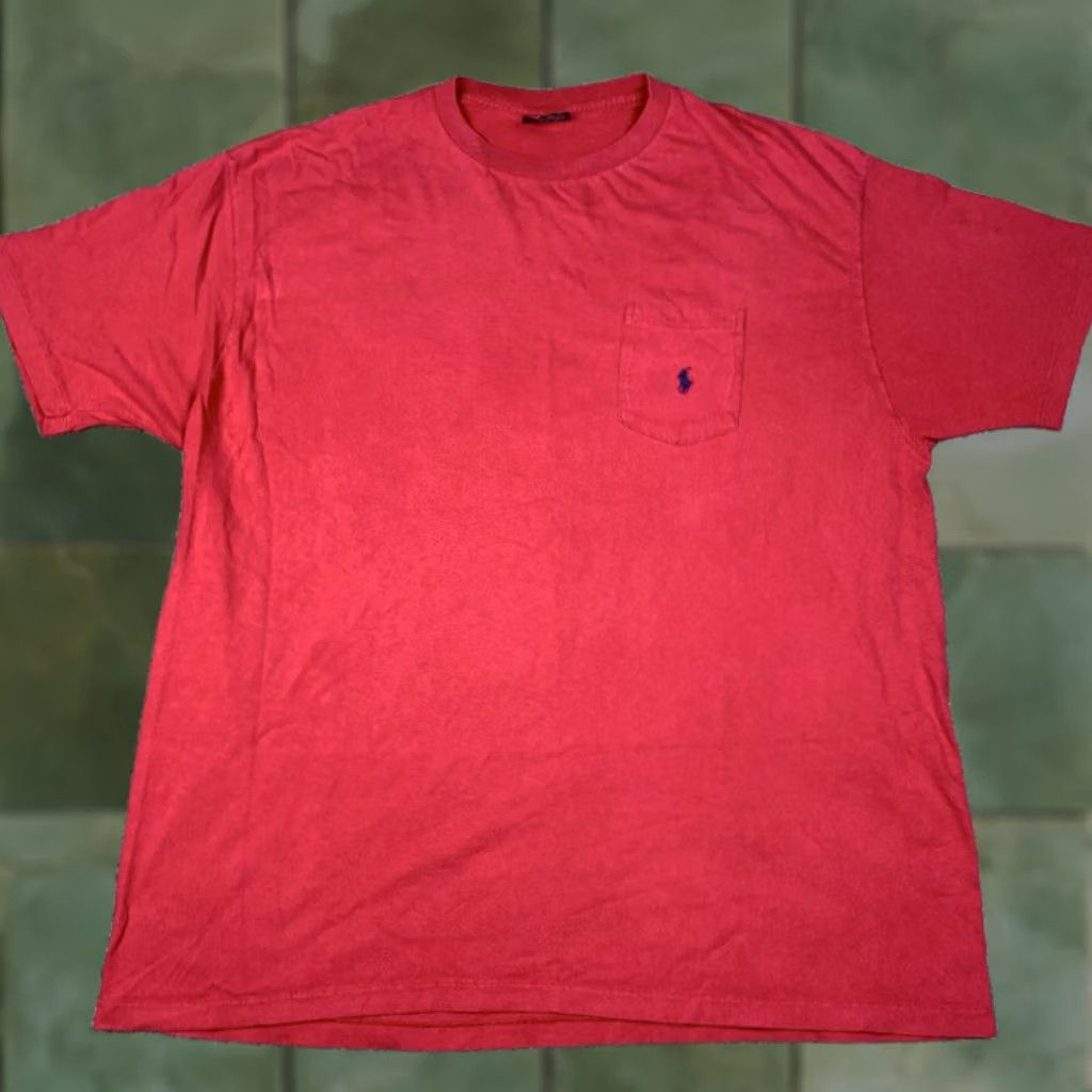 Polo Ralph Lauren VINTAGE Polo Ralph Lauren T-Shirt XL Red USA 90s Selvedge Pocket Mens Size US XL / EU 56 / 4 - 1 Thumbnail