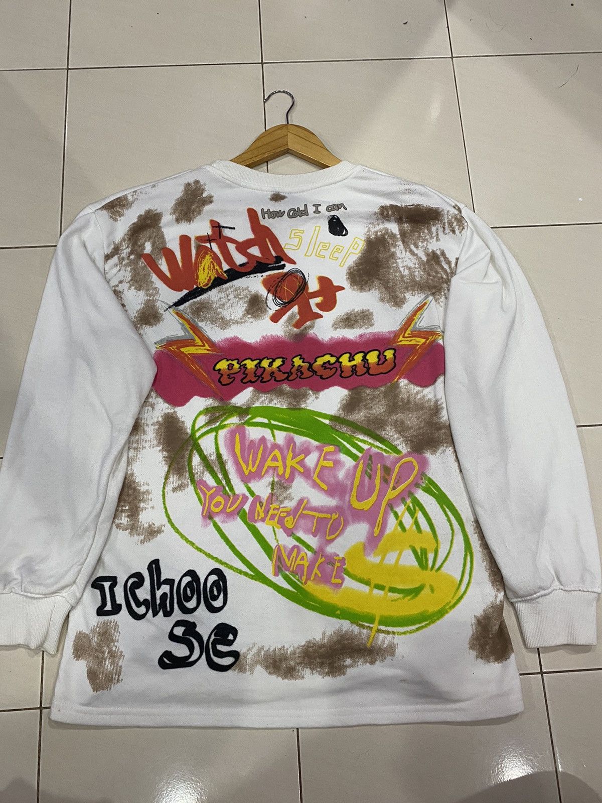 Pokemon Vintage Pokemon Pikachu Full Print Crayon Sweatshirt Size US XL / EU 56 / 4 - 5 Thumbnail