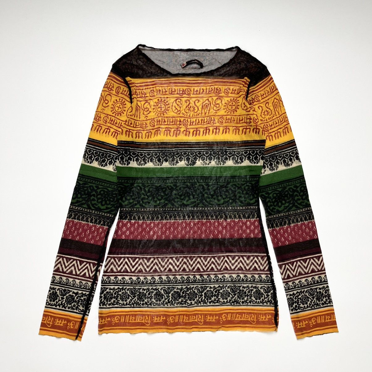 Jean Paul Gaultier Rare Jean Paul Gaultier SS1994 Tribal Mesh Long Sleeve Top Size S / US 4 / IT 40 - 11 Thumbnail