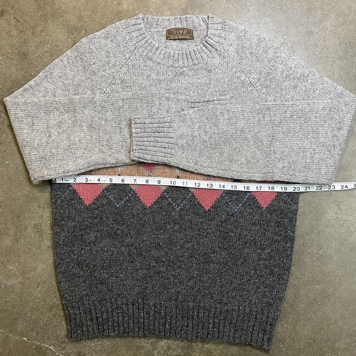 Vintage Vintage Thane Shetland Wool Geometric Knit Fisherman Sweater Size US L / EU 52-54 / 3 - 5 Thumbnail