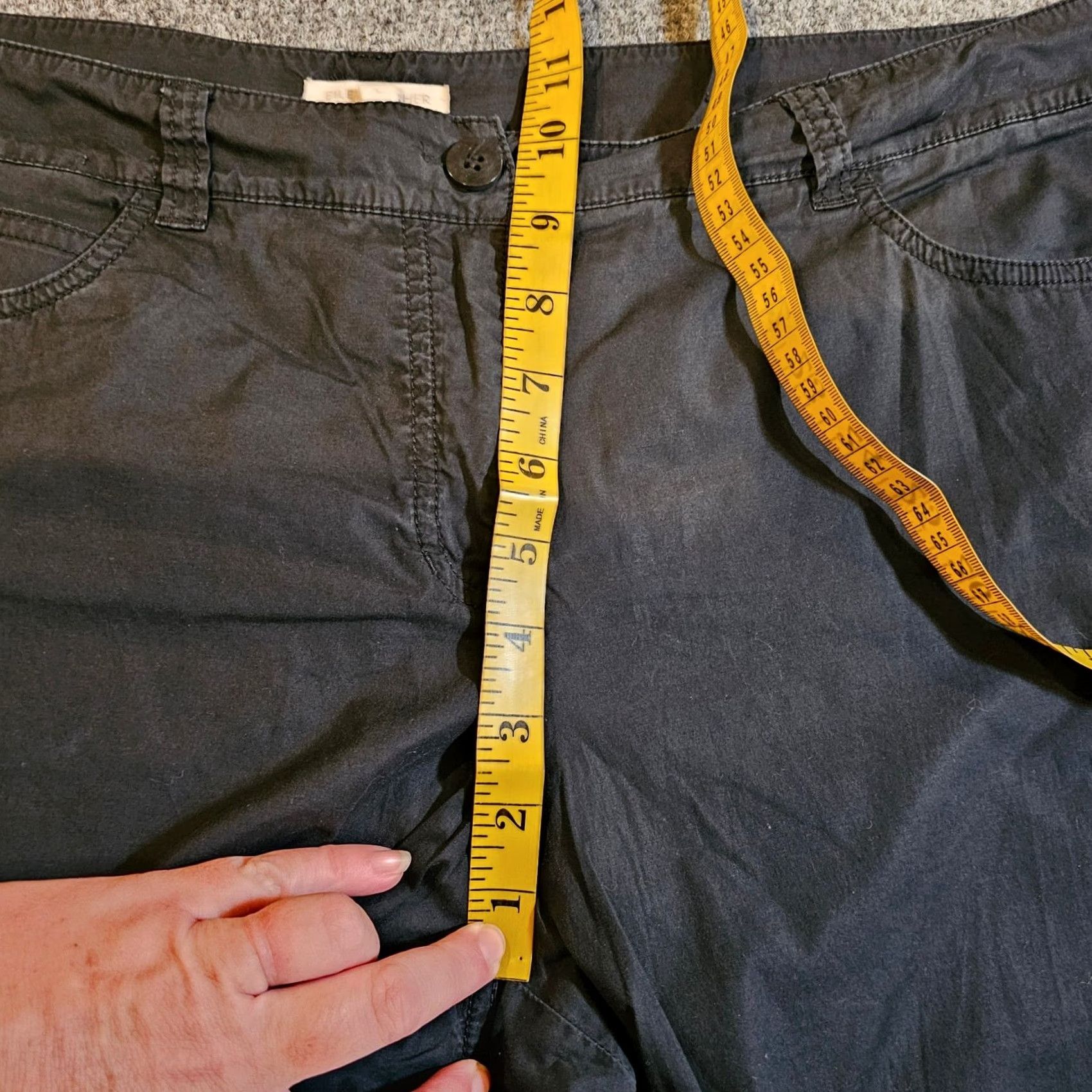 Eileen Fisher Eileen Fisher Pants Womens L Black Capri Zippered Stretch Casual Capris Size 36" / US 14 / IT 50 - 6 Thumbnail