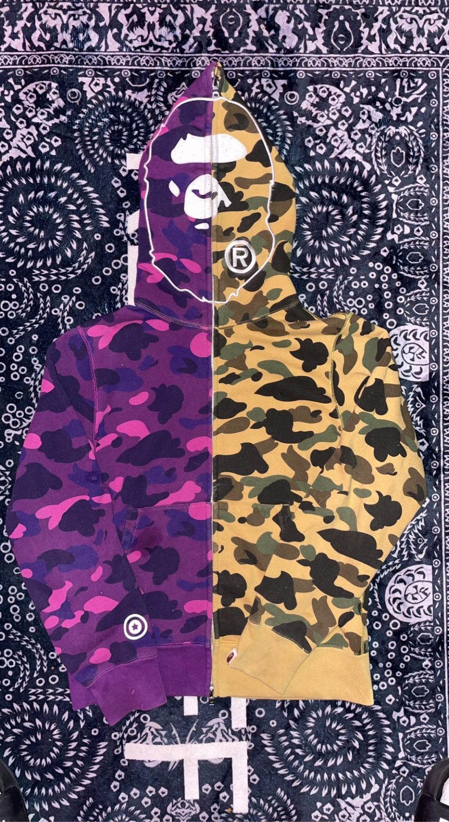 Bape BAPE 1st x Color Camo 2nd Ape Half Full Zip Hoodie Size US XL / EU 56 / 4 - 2 Thumbnail