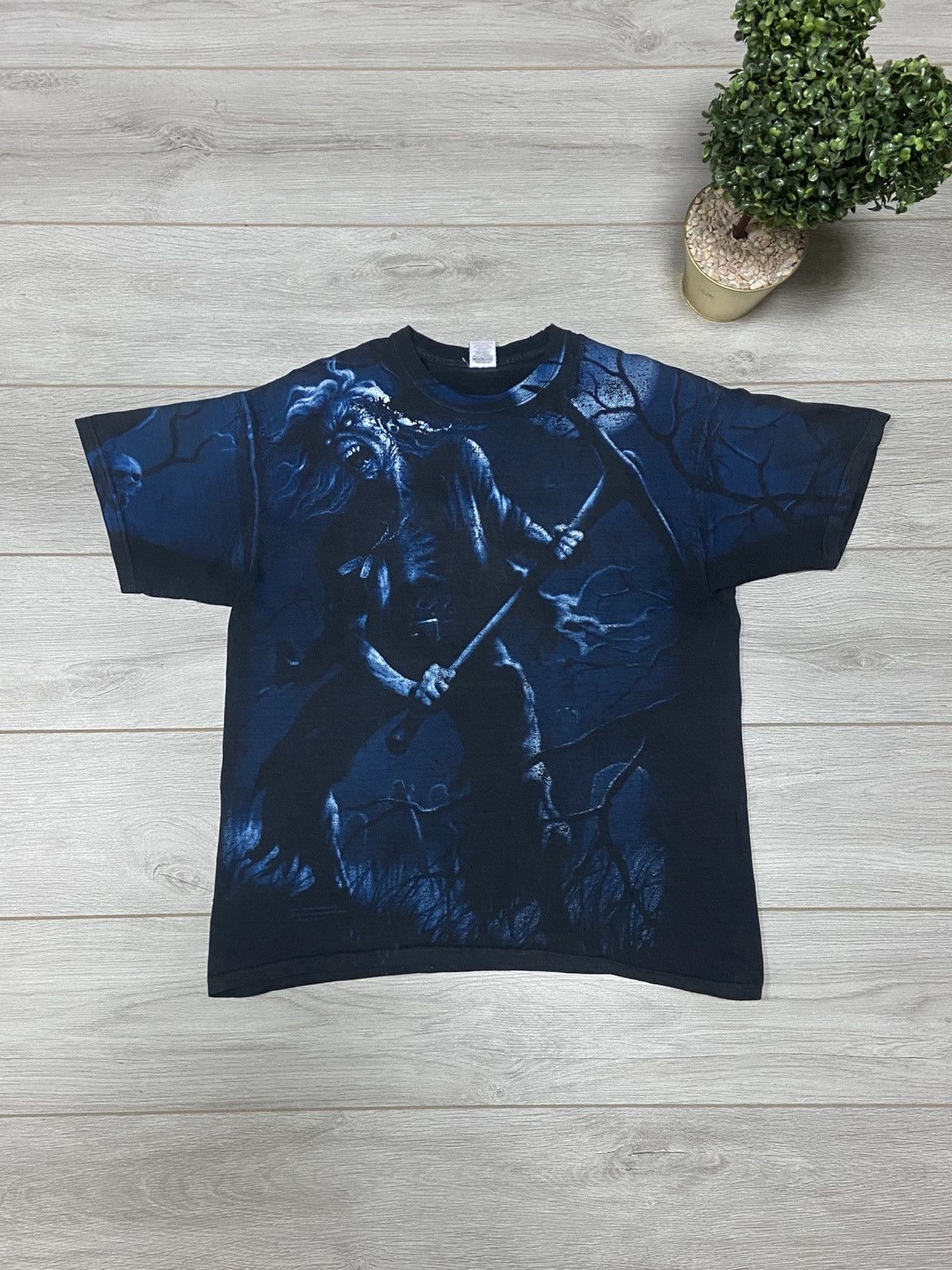 Vintage Iron Maiden skull monster over print t-shirt paint 2007 Size US XL / EU 56 / 4 - 1 Thumbnail