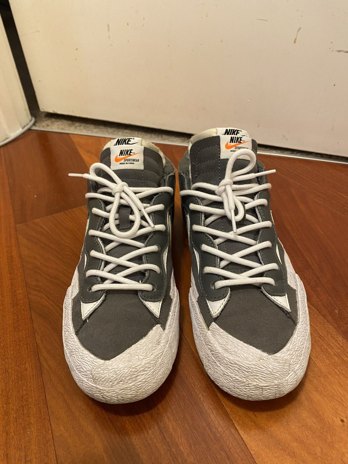Nike × Sacai Grey Nike x Sacai blazer lows Size US 8.5 / EU 41-42 - 1 Thumbnail