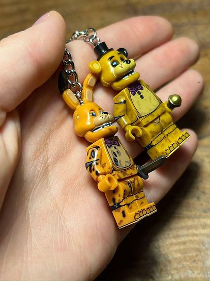 Cartoon Network FNAF Bonnie Freddy minifigure keychain custom handmade Size ONE SIZE - 7 Thumbnail