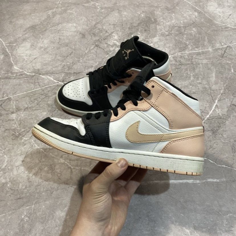 Jordan Brand × Nike NIKE AIR JORDAN 1 MID CRIMSON TINT SNEAKERS PINK Size US 7.5 / EU 40-41 - 10 Thumbnail
