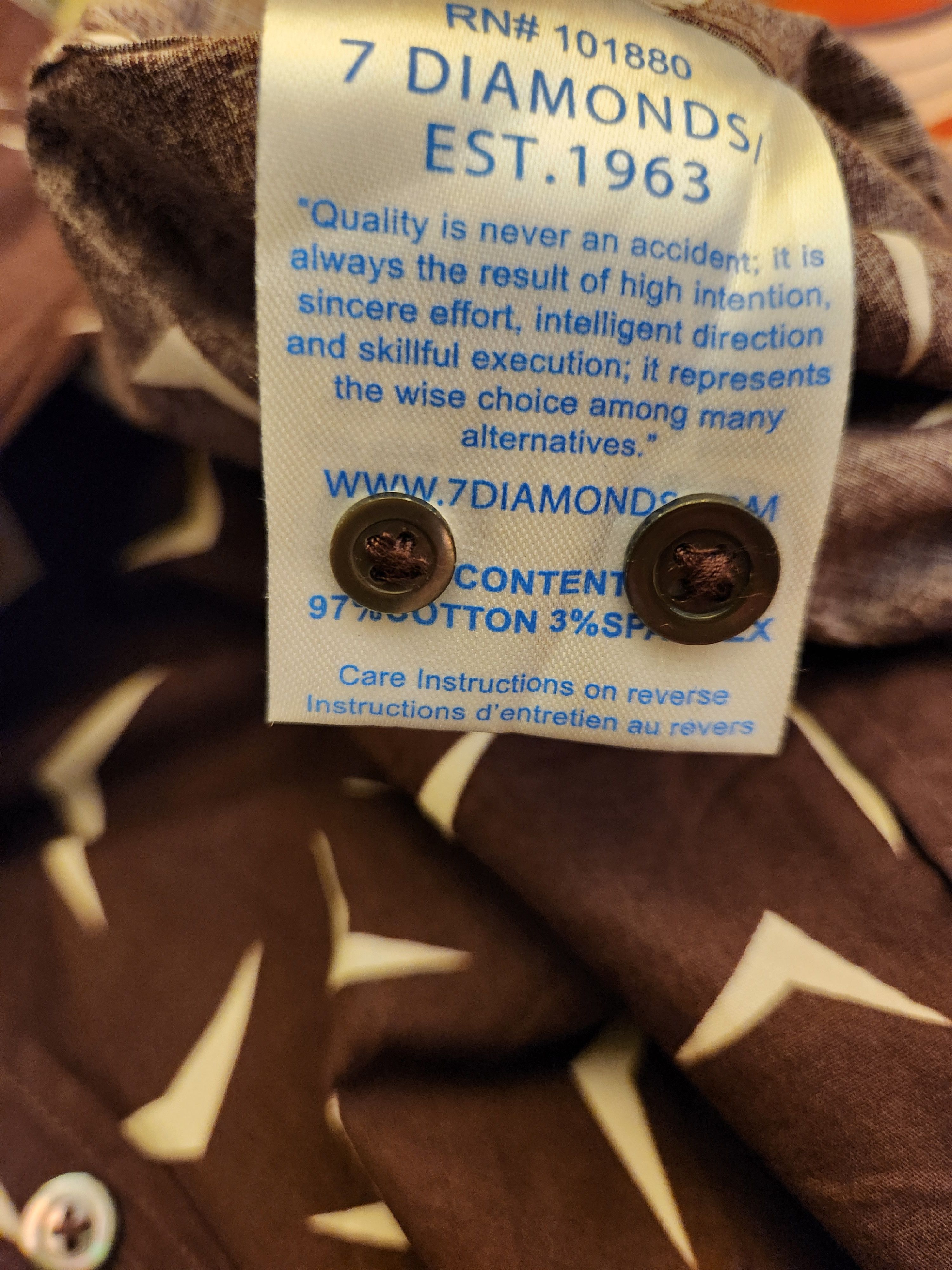 7Diamonds Men's Cotton Button Front Shirt Size US XL / EU 56 / 4 - 4 Thumbnail
