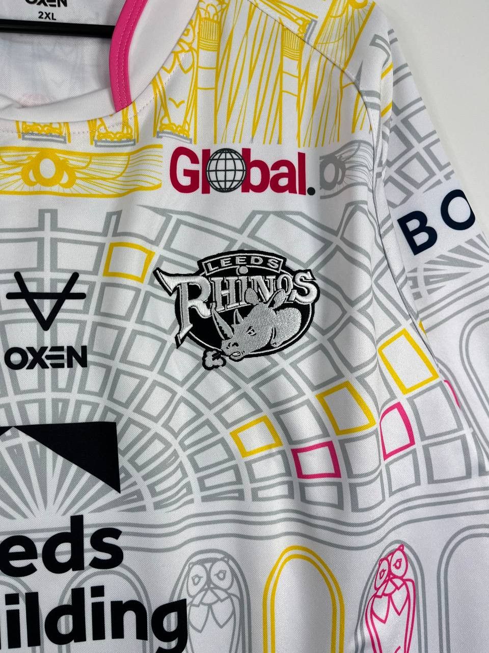 Other OXEN Leeds Rhinos Rugby League White Pink Jersey Size 2XL Size US XXL / EU 58 / 5 - 4 Thumbnail