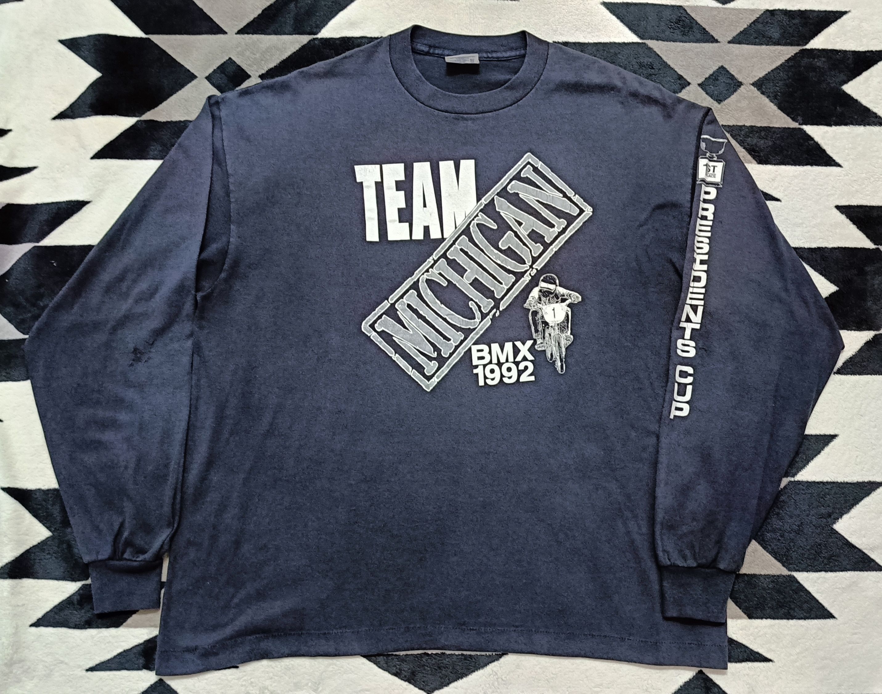 🔥🔥Rare Vintage 90s Team Michigan BMX Long Sleeve Tee