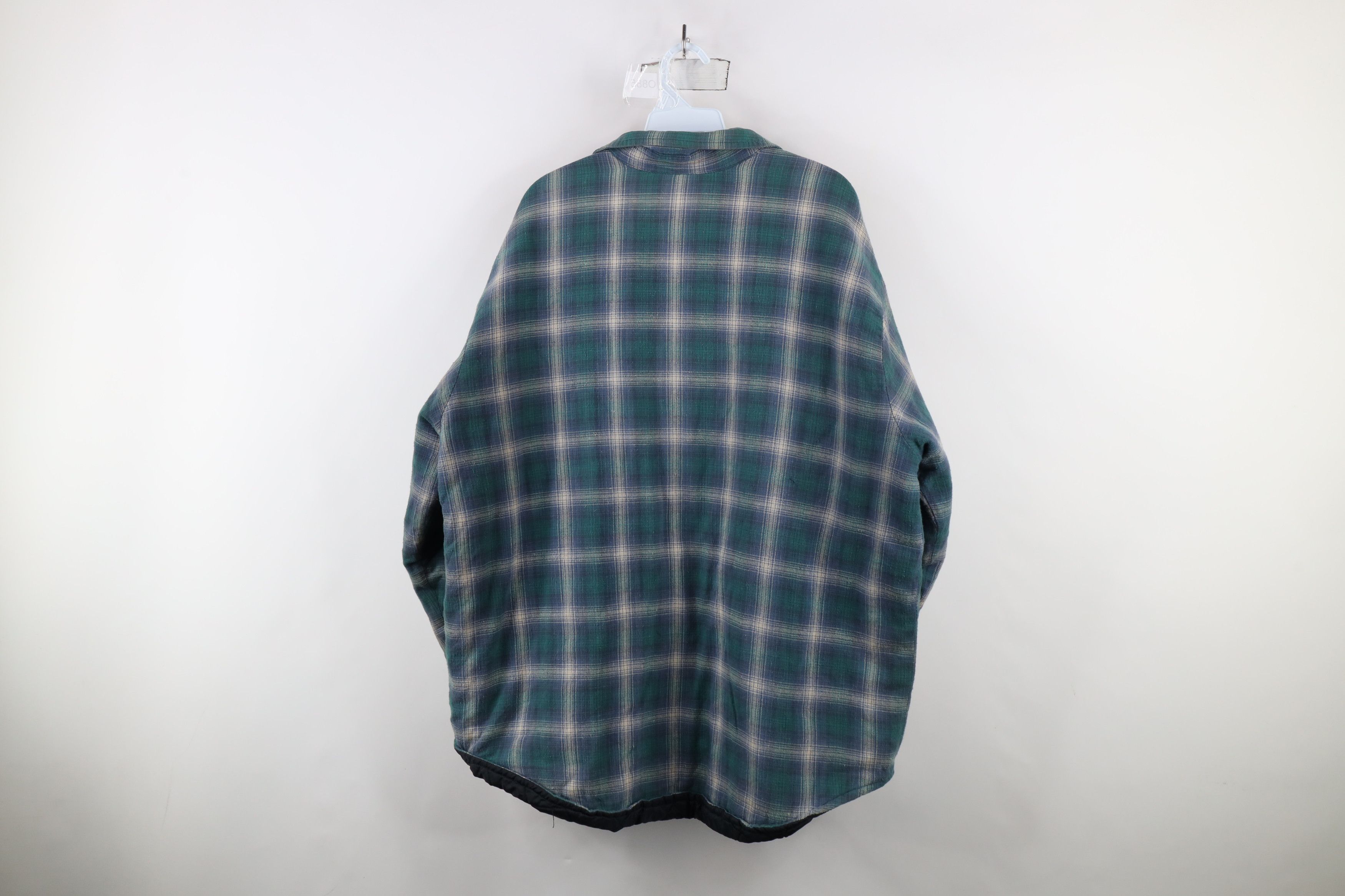 Vintage Vintage 90s Streetwear Quilted Flannel Shirt Jacket Shirt Size US XL / EU 56 / 4 - 15 Thumbnail
